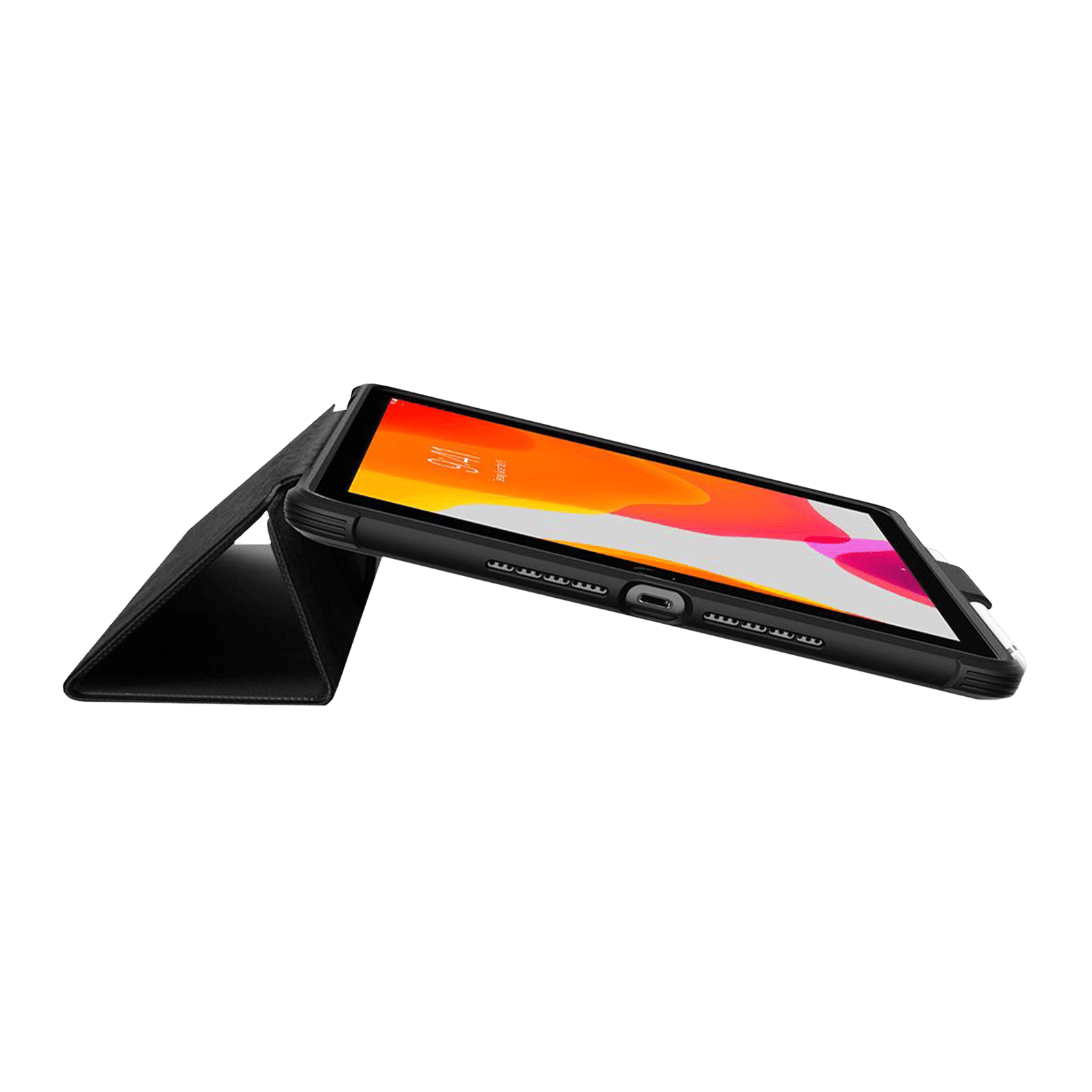 Spigen Rugged Armor Pro Polyurethane Leather, TPU Flip Cover for Apple iPad (9th, 8th & 7th Gen) (Built-in Kickstand, Black)_5