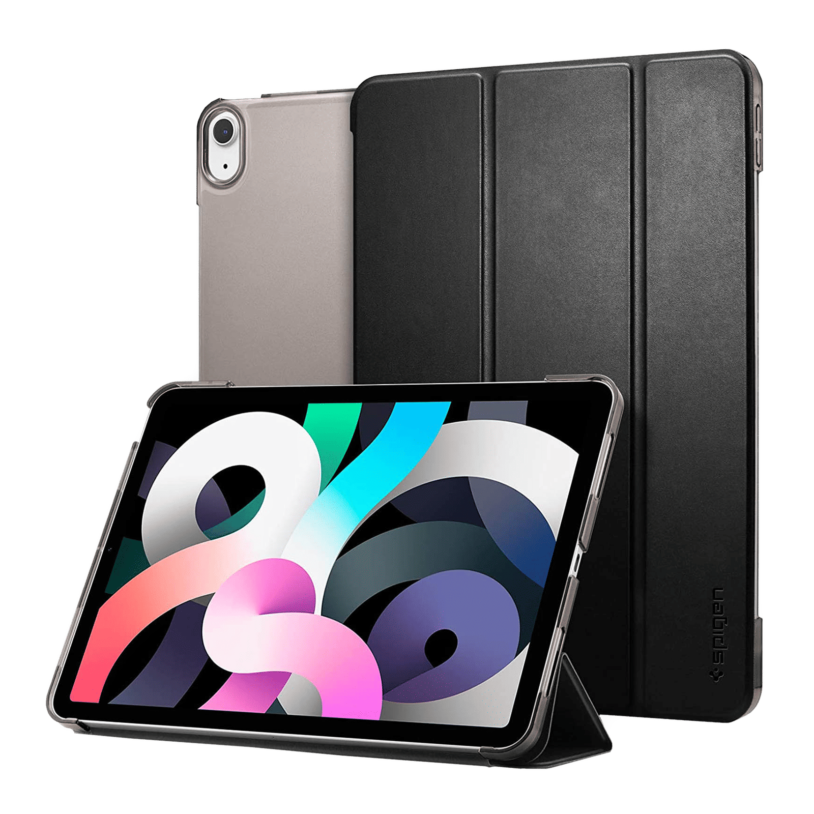 Spigen Smart Fold Polycarbonate, TPU Flip Cover for Apple iPad Air (4th & 5th Gen) (Scratch Protection, Black) Spigen Smart Fold Polycarbonate, TPU Flip Cover for Apple iPad Air (4th & 5th Gen) (Scratch Protection, Black)_1