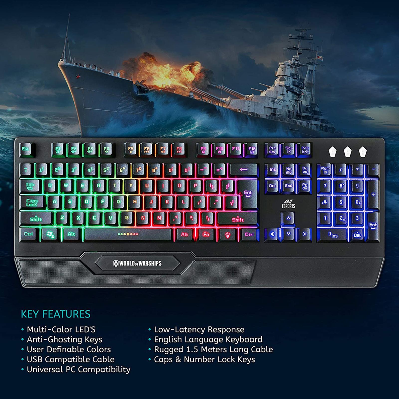 ANT ESPORTS KM500W Wired Gaming Keyboard & Mouse Combo (3200 DPI Adjustable, Rainbow LED Backlit, Black) ANT ESPORTS KM500W Wired Gaming Keyboard & Mouse Combo (3200 DPI Adjustable, Rainbow LED Backlit, Black)_7