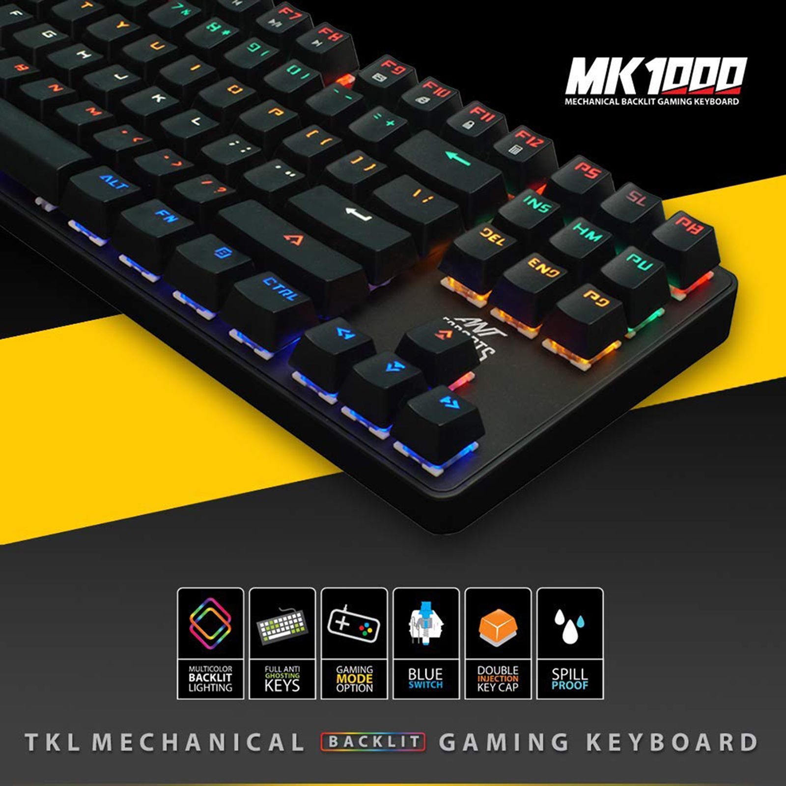 ANT ESPORTS MK1000 TKL Wired Gaming Keyboard with Backlit Keys (Anti Ghosting Keys, Black) ANT ESPORTS MK1000 TKL Wired Gaming Keyboard with Backlit Keys (Anti Ghosting Keys, Black)_6