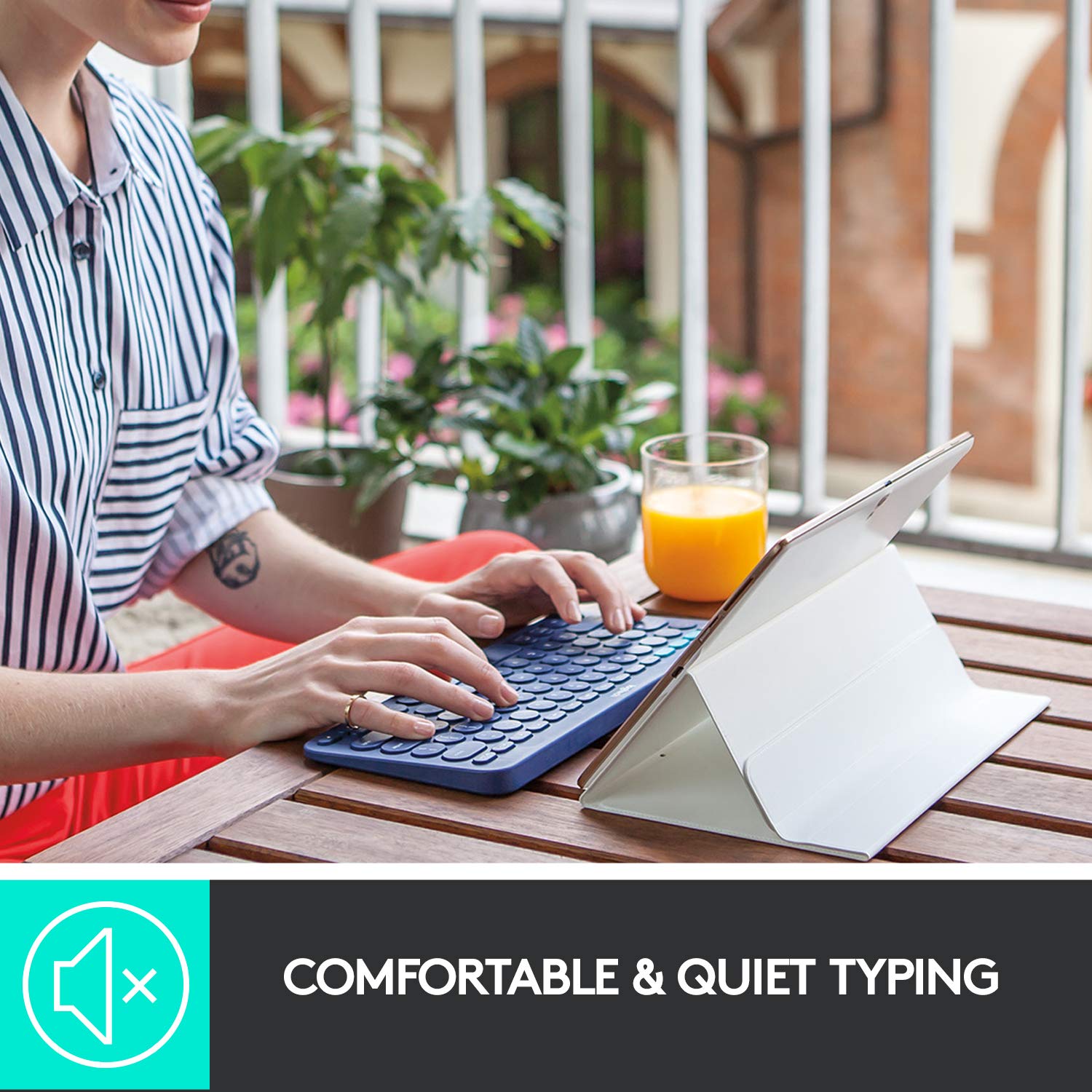 logitech K380 Bluetooth 3.0 Wireless Keyboard with Multi Device Connectivity (Low Profile Scissor Keys, Blue)_8