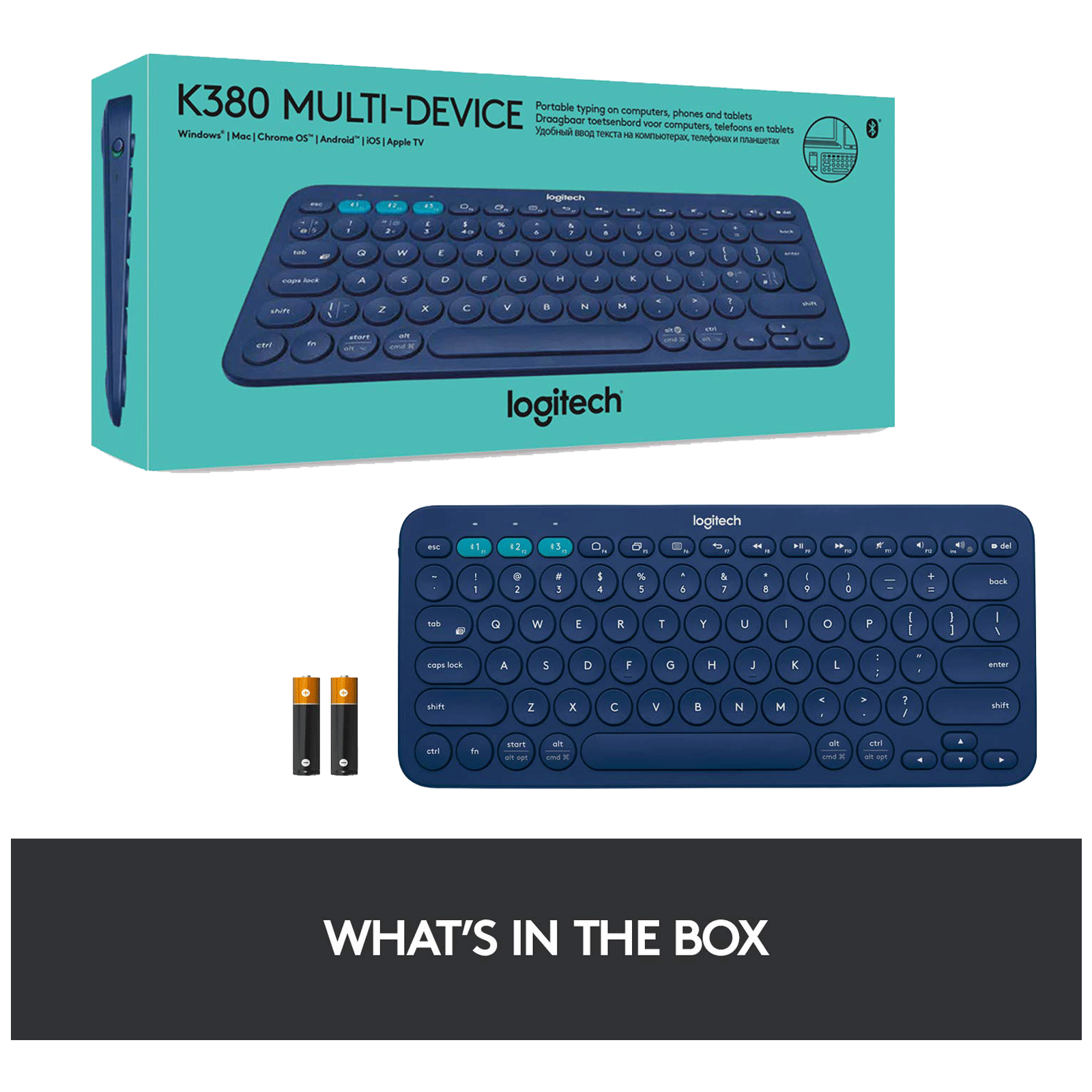 logitech K380 Bluetooth 3.0 Wireless Keyboard with Multi Device Connectivity (Low Profile Scissor Keys, Blue)_11
