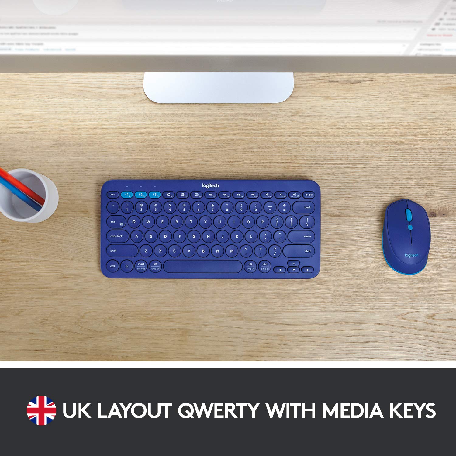 logitech K380 Bluetooth 3.0 Wireless Keyboard with Multi Device Connectivity (Low Profile Scissor Keys, Blue)_12
