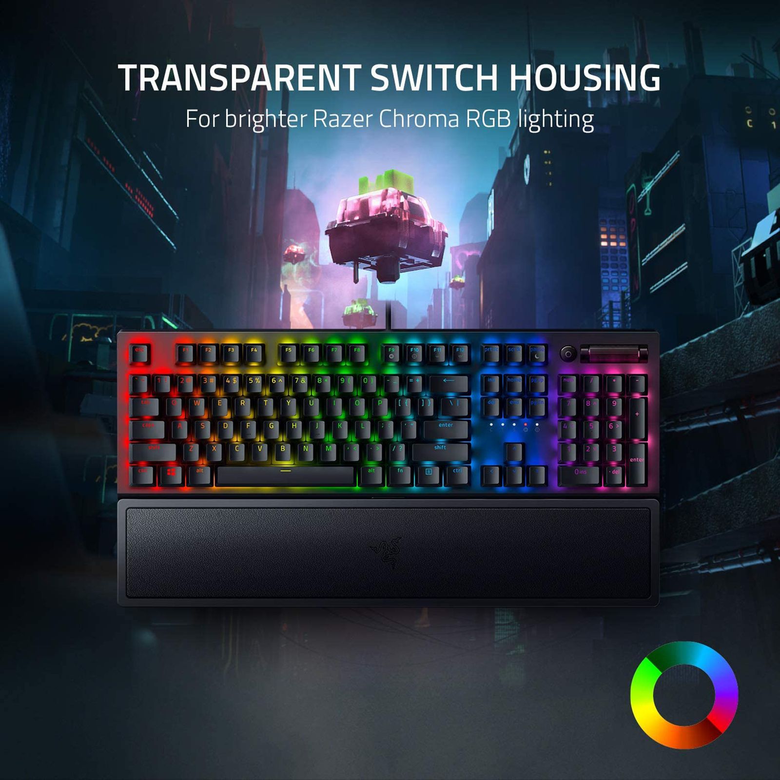 RAZER BlackWidow V3 Wired Gaming Keyboard with Backlit Keys (Ergonomic Wrist Rest, Black)_8