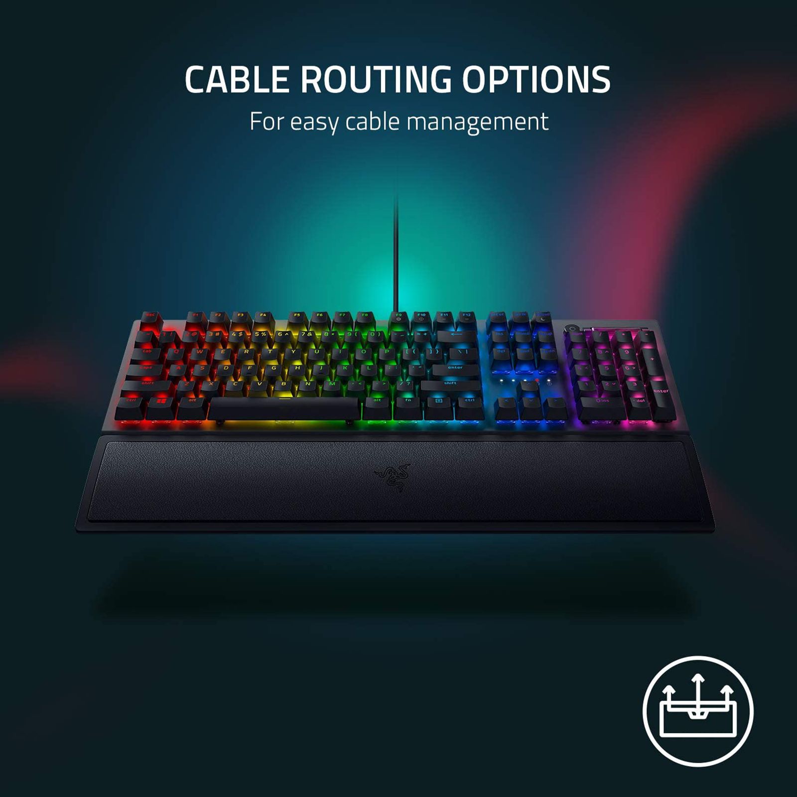 RAZER BlackWidow V3 Wired Gaming Keyboard with Backlit Keys (Ergonomic Wrist Rest, Black)_6
