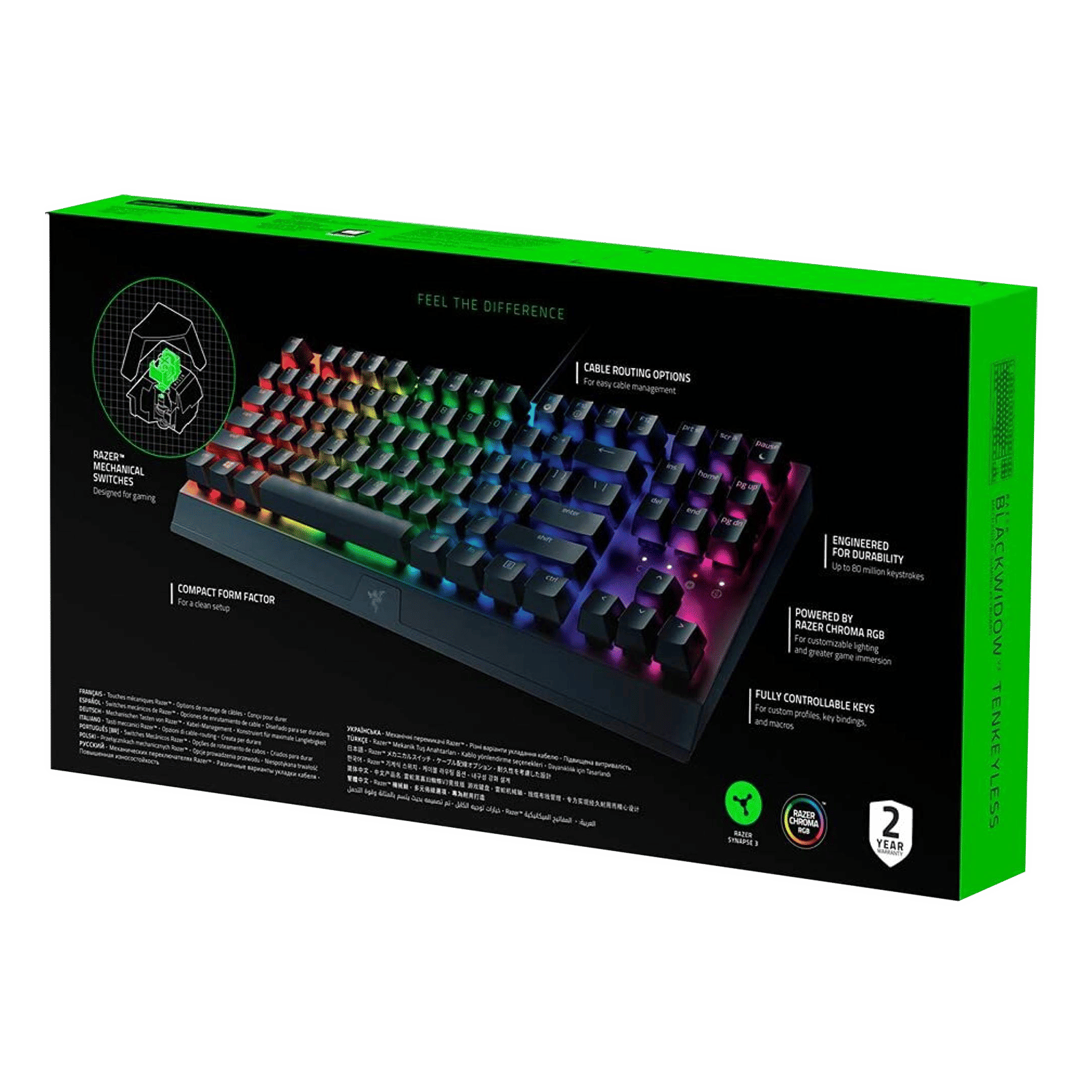 RAZER BlackWidow V3 Tenkeyless Wired Gaming Keyboard with Backlit Keys (Mechanical Switches, Black) RAZER BlackWidow V3 Tenkeyless Wired Gaming Keyboard with Backlit Keys (Mechanical Switches, Black)_6
