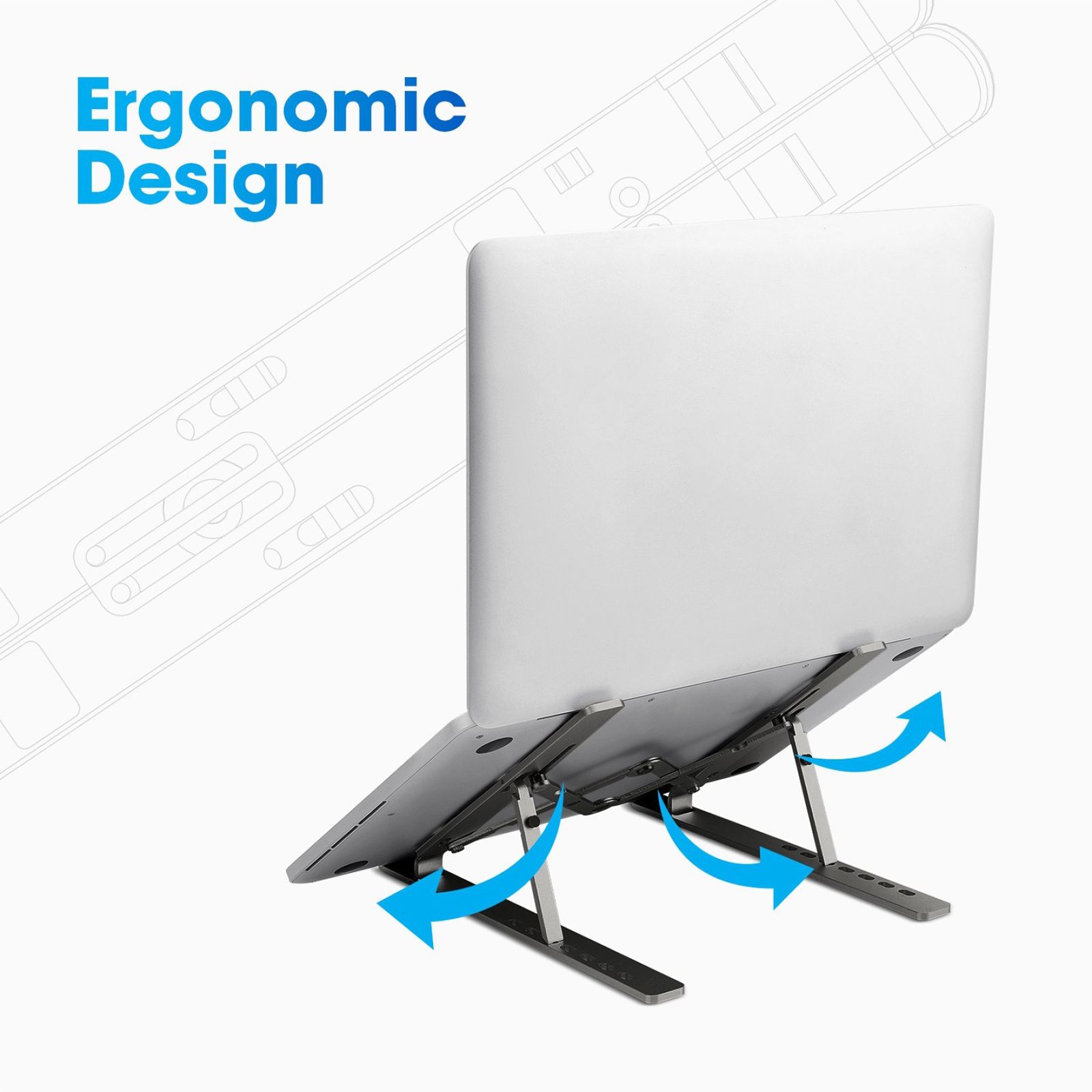 ZEBRONICS ZEB-NS2000 Laptop Stand (7 Adjustable Levels, A31-NS2000, Dark Grey) ZEBRONICS ZEB-NS2000 Laptop Stand (7 Adjustable Levels, A31-NS2000, Dark Grey)_8