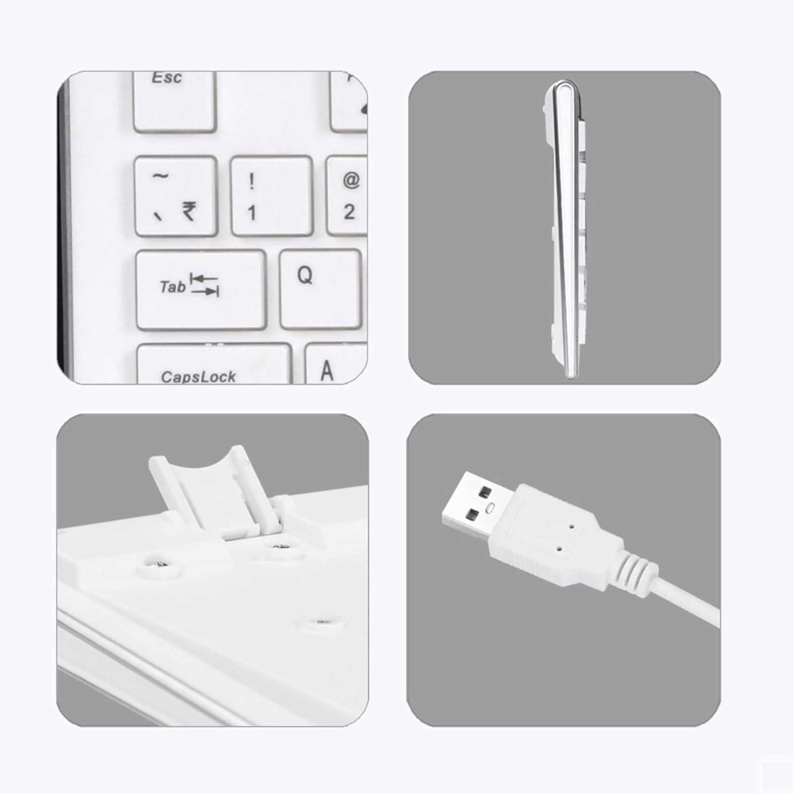 ZEBRONICS ZEB-DLK01 Wired Keyboard with Number Pad (UV Coated Keys, White)_7