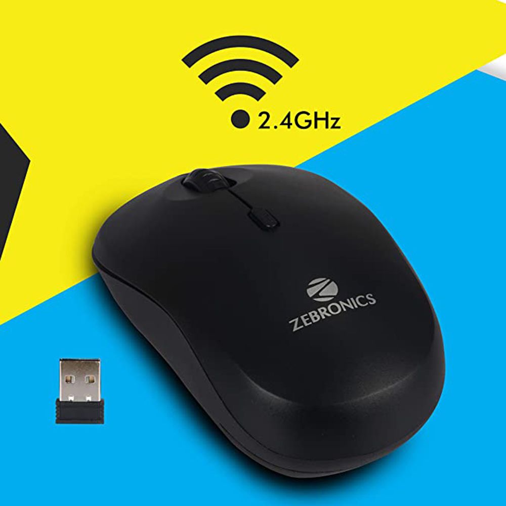 ZEBRONICS Zeb-Bold Wireless Optical Mouse (1600 DPI Adjustable, Smart Energy Saving Mode, Black) ZEBRONICS Zeb-Bold Wireless Optical Mouse (1600 DPI Adjustable, Smart Energy Saving Mode, Black)_12