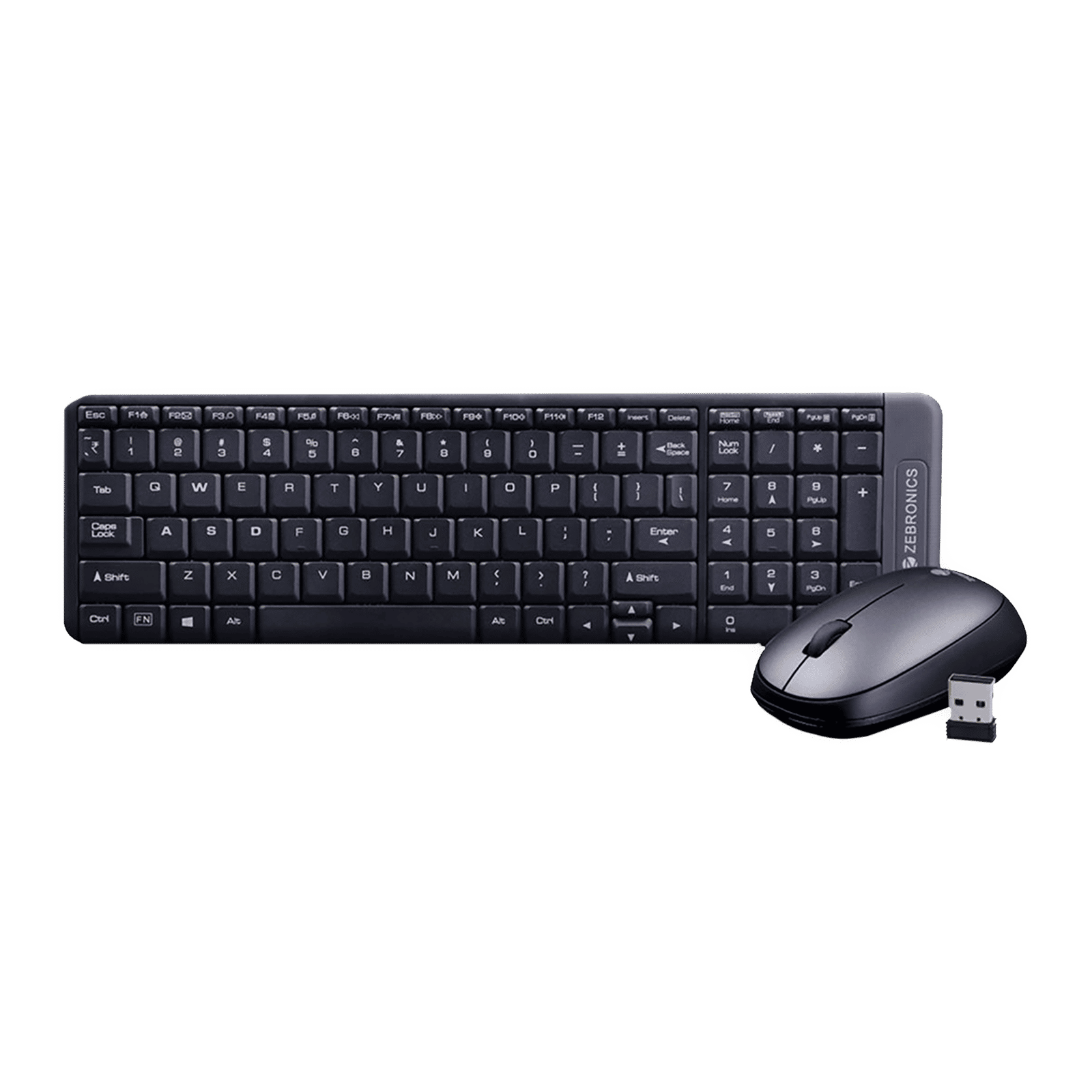 ZEBRONICS ZEB-Companion 104 Wireless Keyboard & Mouse Combo (100 Keys, 1200 DPI, Advanced Optical Sensor Technology, Black) ZEBRONICS ZEB-Companion 104 Wireless Keyboard & Mouse Combo (100 Keys, 1200 DPI, Advanced Optical Sensor Technology, Black)_1