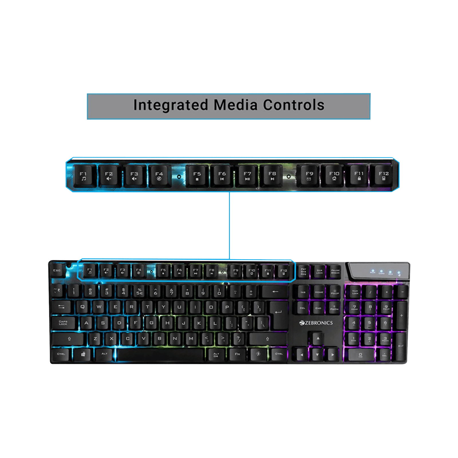 ZEBRONICS ZEB-War Wired Gaming Keyboard & Mouse Combo (104 Keys, 3200 DPI Adjustable, Advanced Optical Sensor Technology, Black)_5