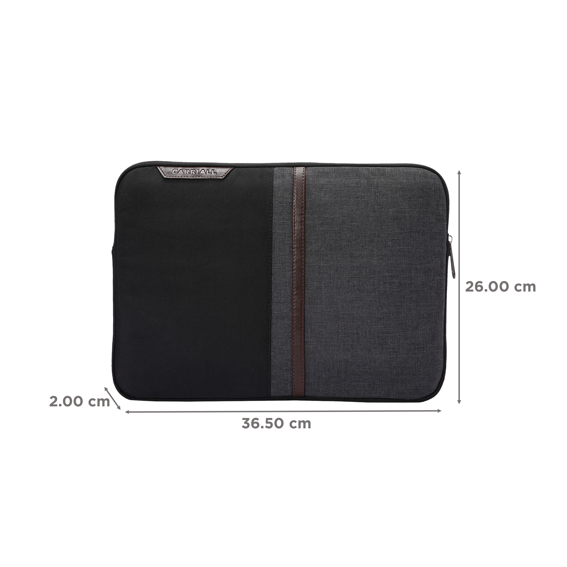 Carriall Suave Fabric, Polyester Laptop Sleeve for 14 Inch Laptop (2 L, Water Resistant, Black/Grey) Carriall Suave Fabric, Polyester Laptop Sleeve for 14 Inch Laptop (2 L, Water Resistant, Black/Grey)_2