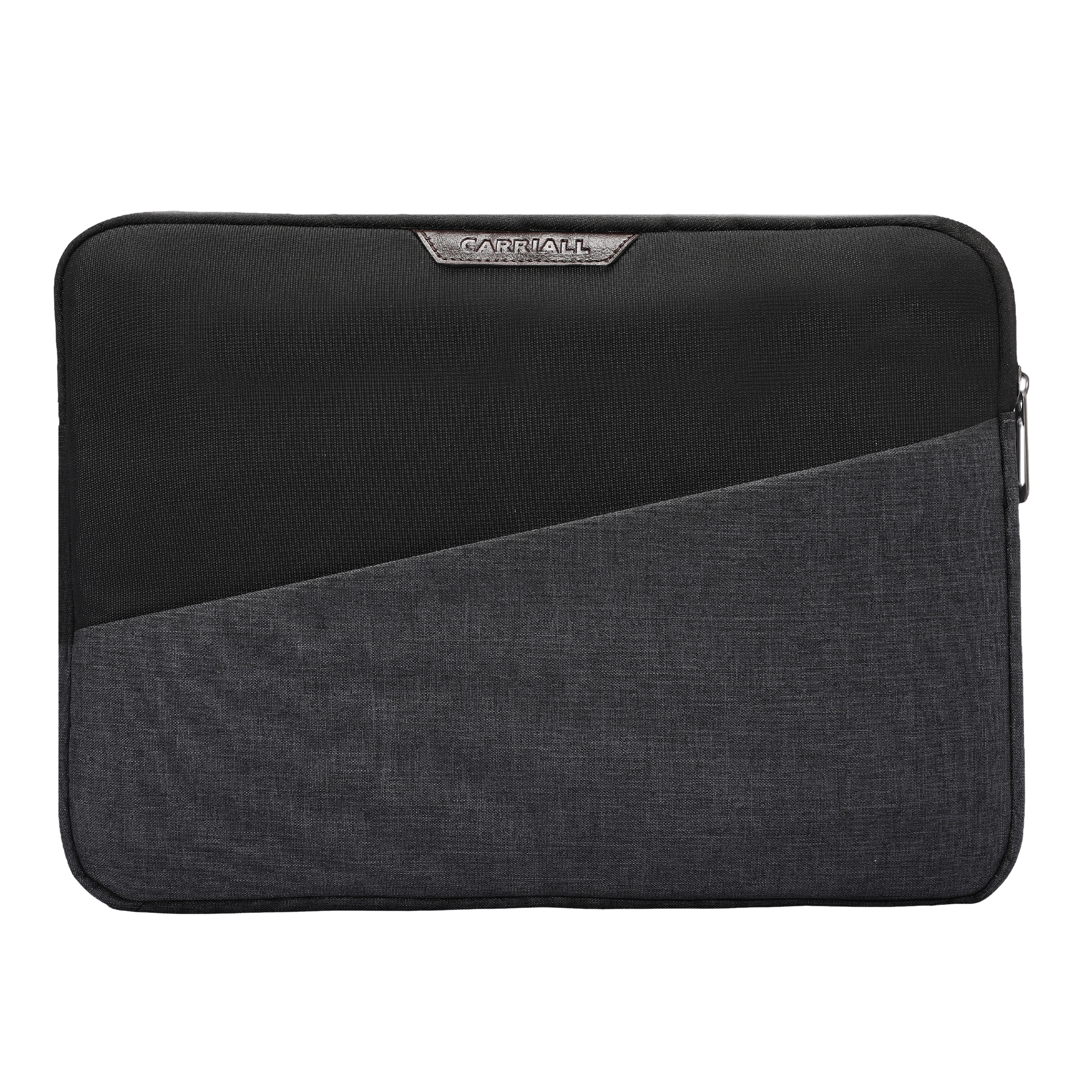 Carriall Ascent Fabric, Polyester Laptop Sleeve for 13 Inch Laptop (2 L, Water Resistant, Black/Grey)_1
