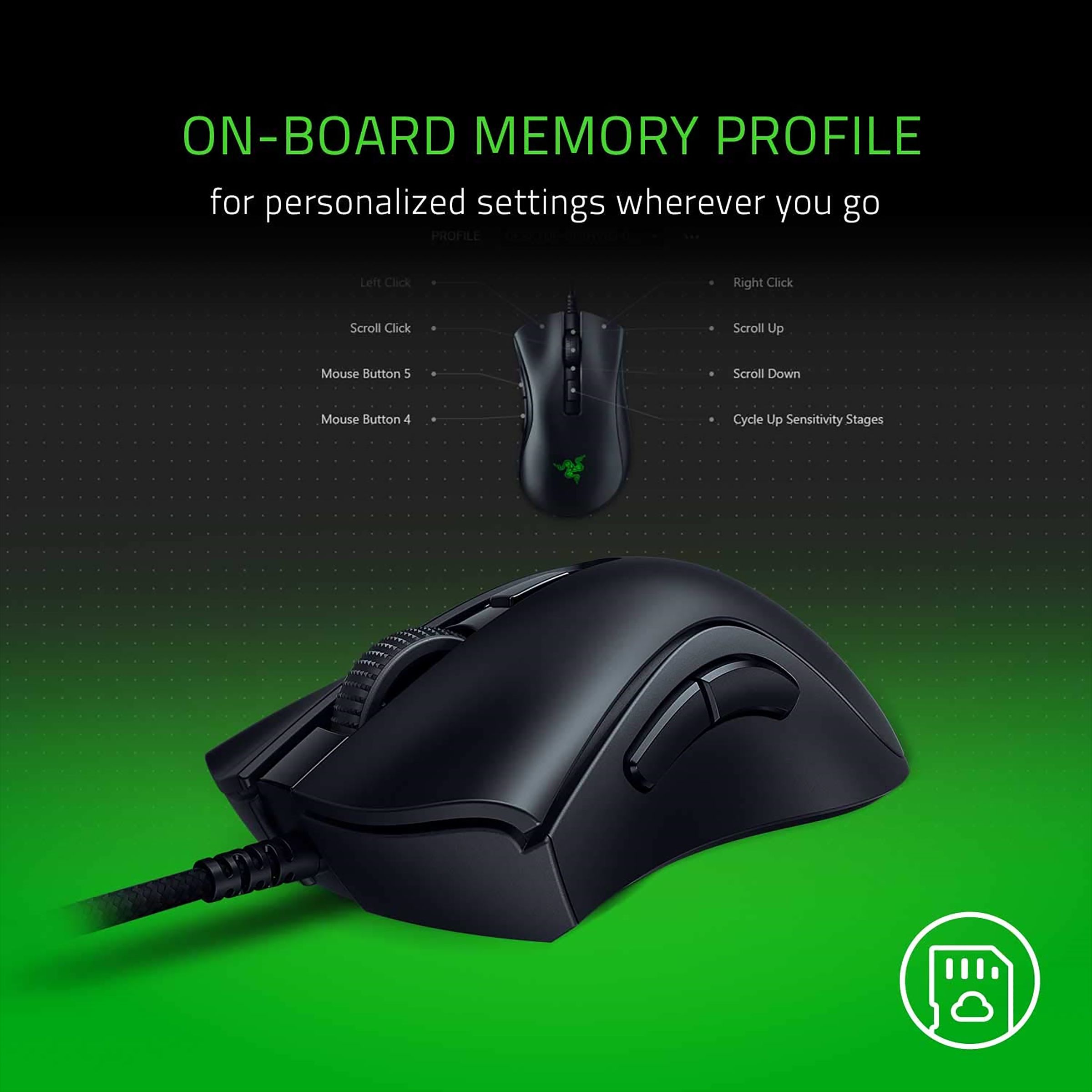 RAZER DeathAdder V2 Mini Wired Optical Gaming Mouse with Customizable Buttons (8500 DPI, RGB Backlit, Black) RAZER DeathAdder V2 Mini Wired Optical Gaming Mouse with Customizable Buttons (8500 DPI, RGB Backlit, Black)_10