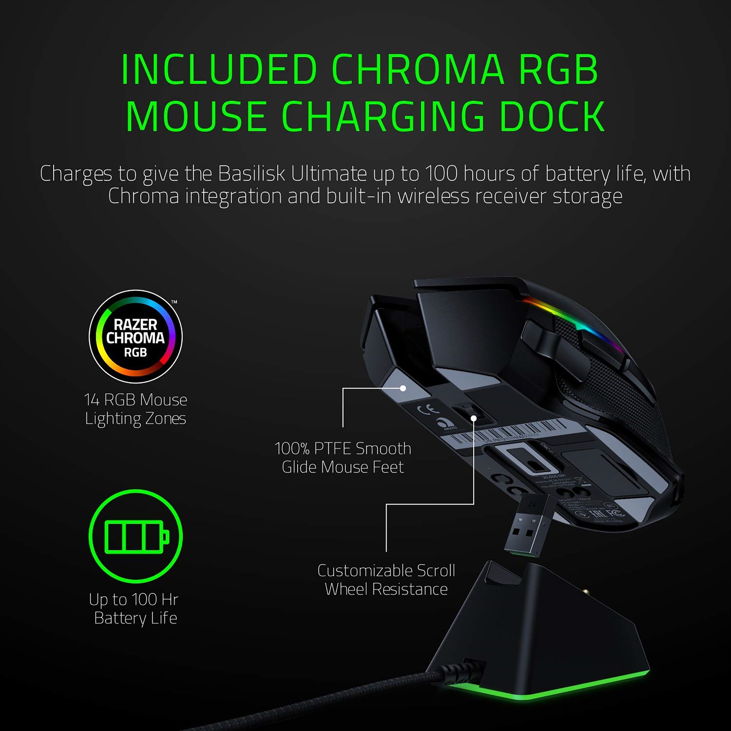 RAZER Basilisk Ultimate Rechargeable Wireless Optical Gaming Mouse (20000 DPI Adjustable, Multi Function Paddle, Black) RAZER Basilisk Ultimate Rechargeable Wireless Optical Gaming Mouse (20000 DPI Adjustable, Multi Function Paddle, Black)_10