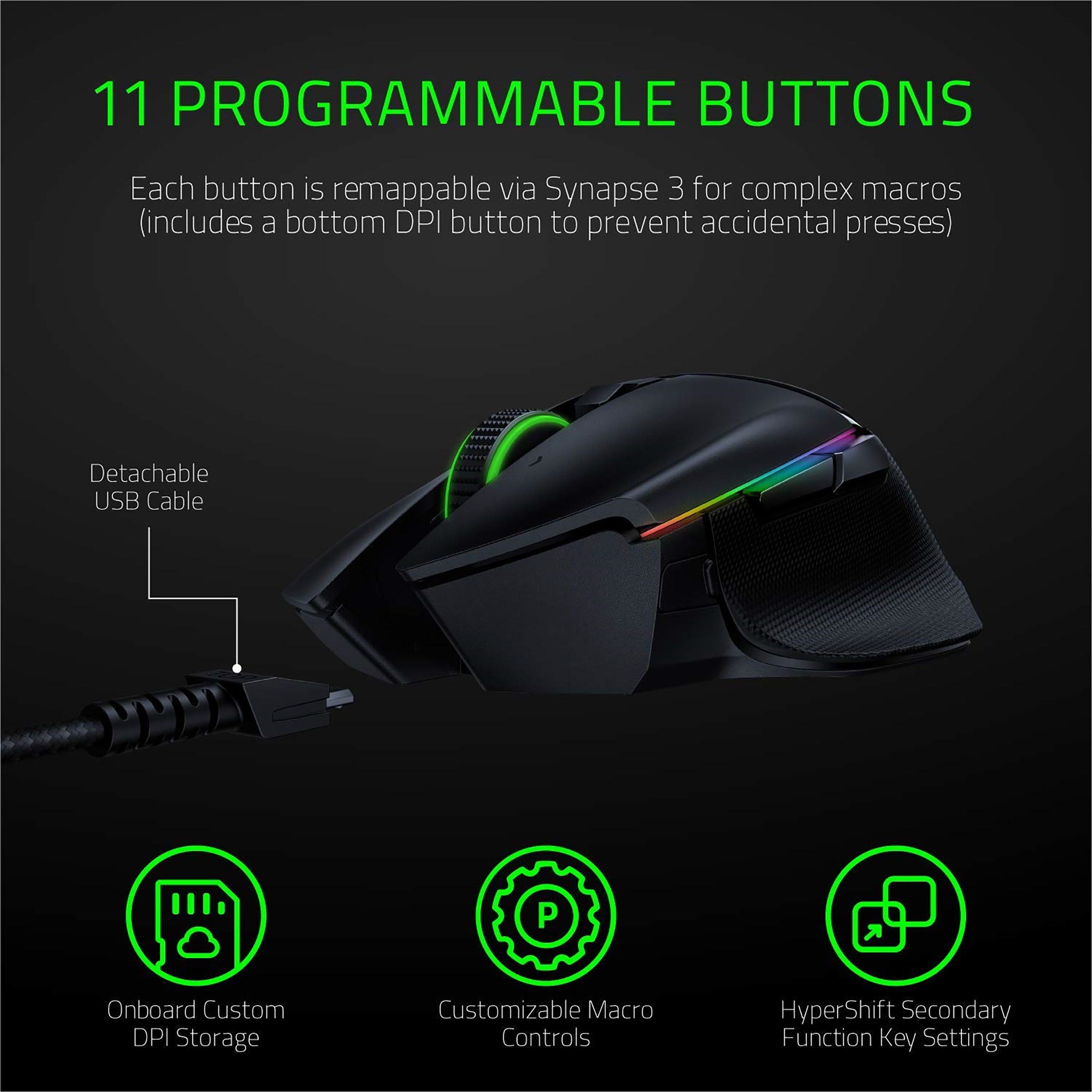 RAZER Basilisk Ultimate Rechargeable Wireless Optical Gaming Mouse (20000 DPI Adjustable, Multi Function Paddle, Black) RAZER Basilisk Ultimate Rechargeable Wireless Optical Gaming Mouse (20000 DPI Adjustable, Multi Function Paddle, Black)_11