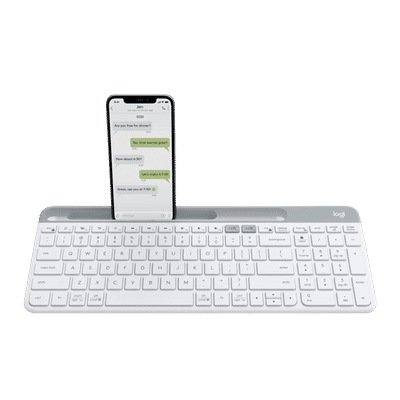 logitech K580 Bluetooth & 2.4GHz Wireless Keyboard with Multi Device Connectivity (Ultra-Slim Profile, White)