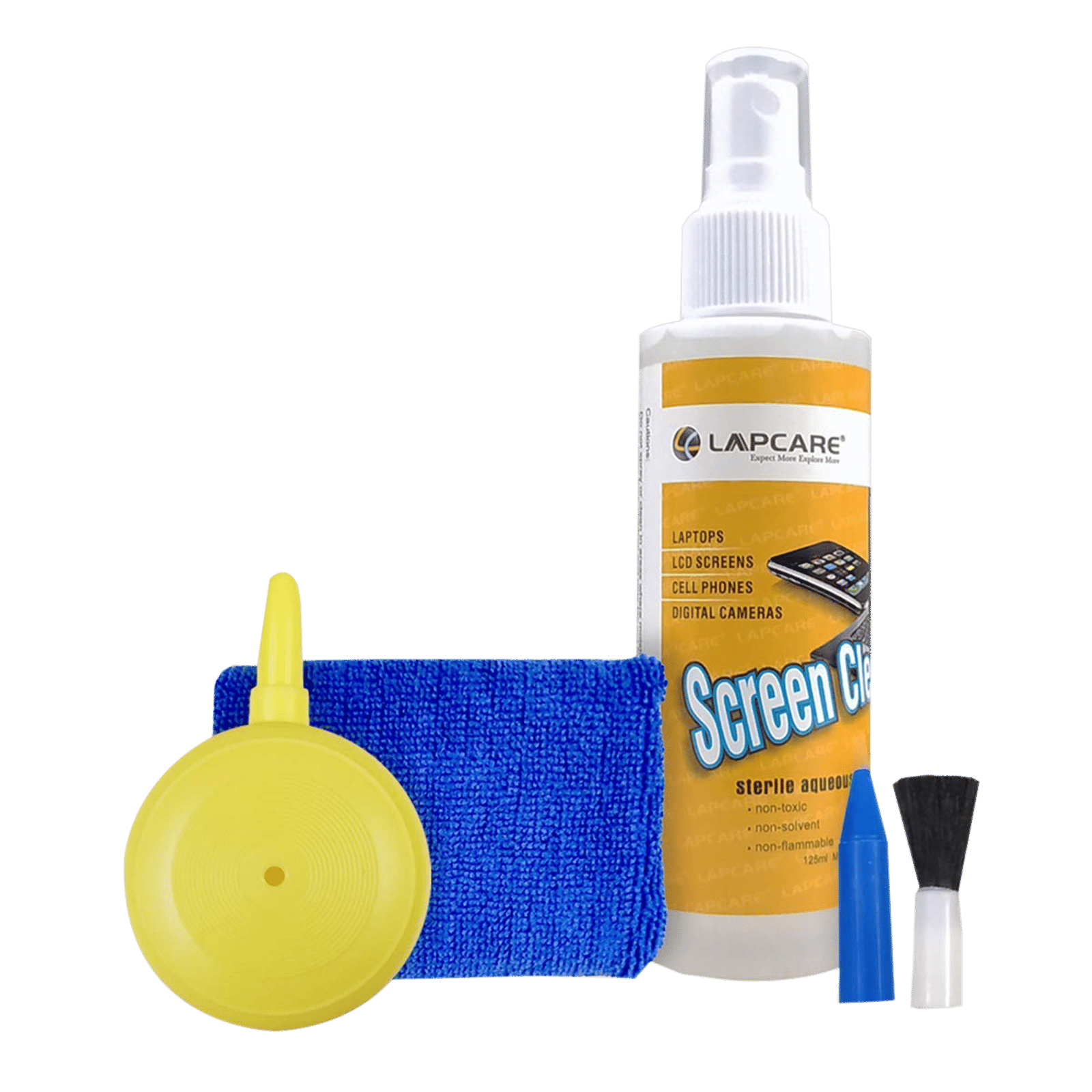 LAPCARE 5 in1 Cleaning Kit For Laptop, Desktop, Monitor and Mobile (Alcohol Free, Yellow)_2