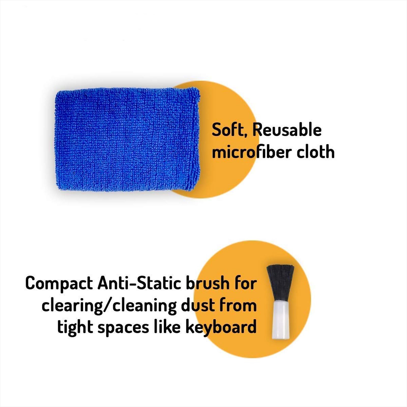 LAPCARE 5 in1 Cleaning Kit For Laptop, Desktop, Monitor and Mobile (Alcohol Free, Yellow)_5
