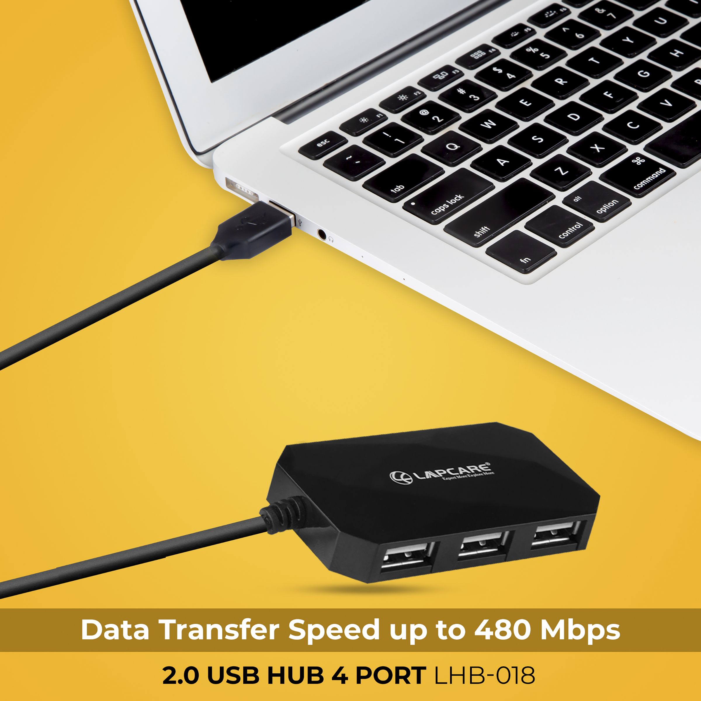 LAPCARE 4-in-1 USB 2.0 Type A to USB 2.0 Type A USB Hub (Over-Current Protection, Black) LAPCARE 4-in-1 USB 2.0 Type A to USB 2.0 Type A USB Hub (Over-Current Protection, Black)_6