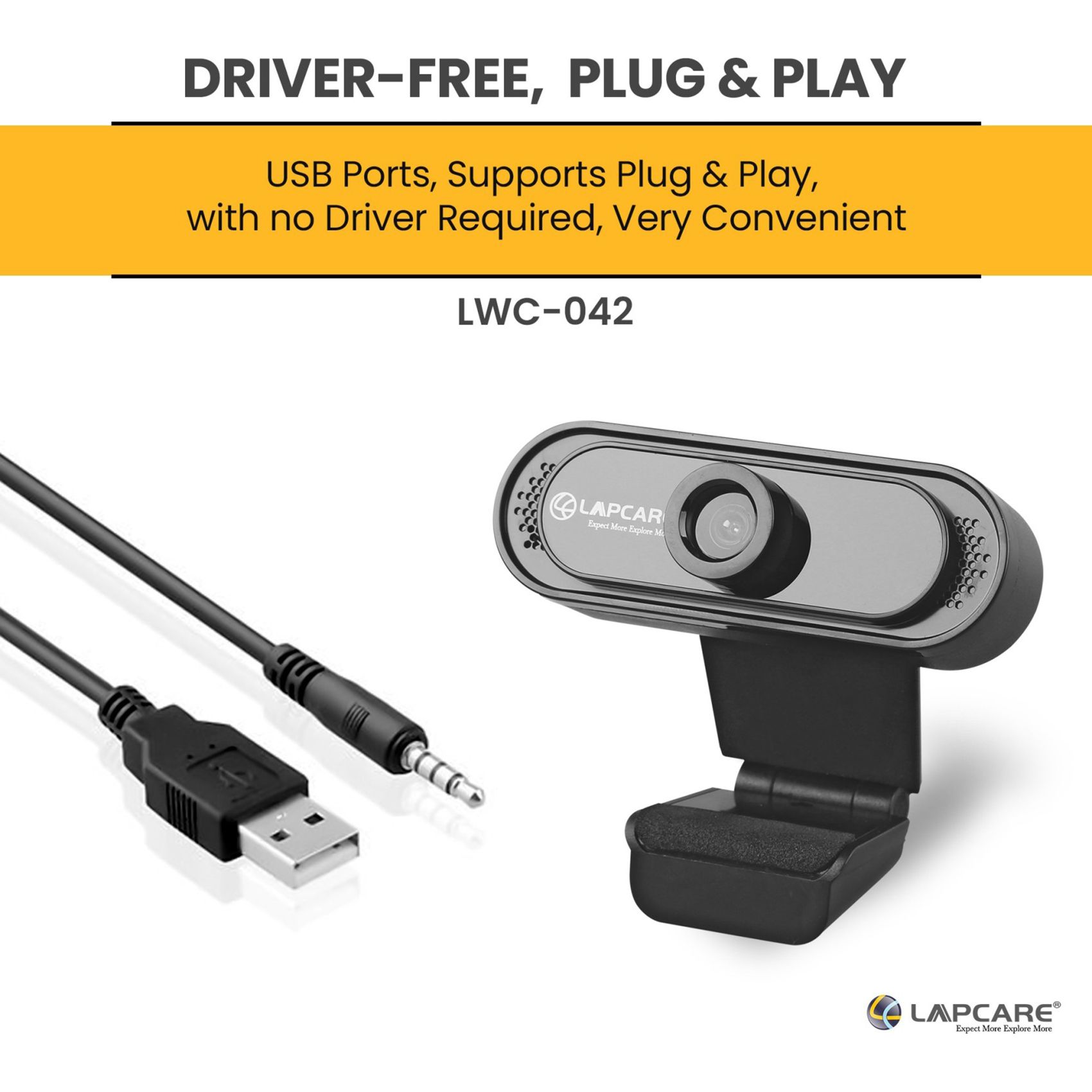 LAPCARE Lapcam USB 720p HD Webcam (5 Glass Lens, LWC-042, Black) LAPCARE Lapcam USB 720p HD Webcam (5 Glass Lens, LWC-042, Black)_4