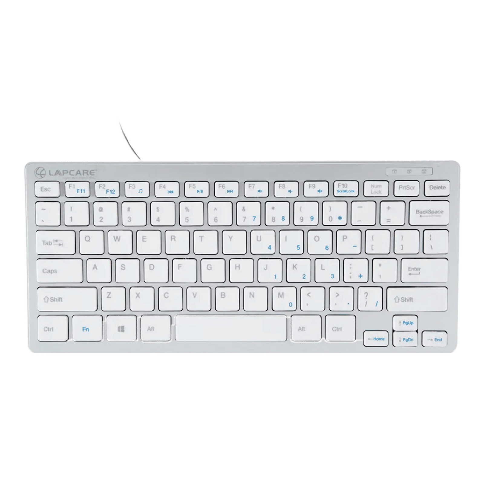 LAPCARE D-Lite Mini Wired Keyboard with Dedicated Multimedia Keys (Spill Resistant, Silver) LAPCARE D-Lite Mini Wired Keyboard with Dedicated Multimedia Keys (Spill Resistant, Silver)_1