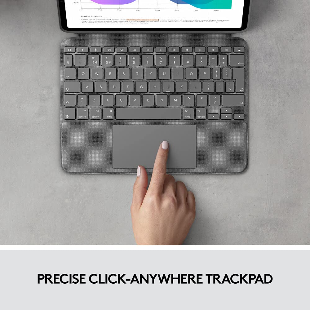 logitech Combo Touch Bluetooth Detachable Keyboard for Apple iPad Pro 11 Inch (1st, 2nd, 3rd & 4th Gen) with Touchpad (Adjustable Kickstand, Oxford Grey) logitech Combo Touch Bluetooth Detachable Keyboard for Apple iPad Pro 11 Inch (1st, 2nd, 3rd & 4th Gen) with Touchpad (Adjustable Kickstand, Oxford Grey)_14