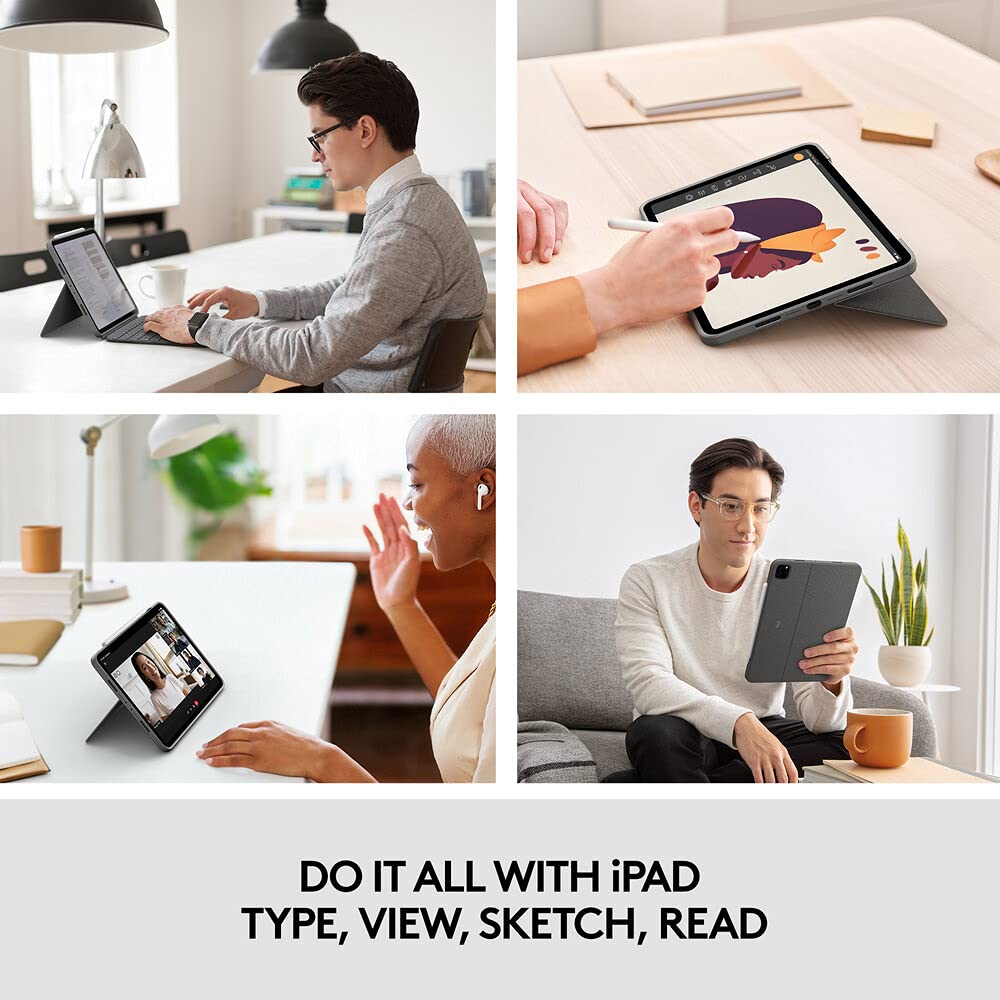 logitech Combo Touch Bluetooth Detachable Keyboard for Apple iPad Pro 11 Inch (1st, 2nd, 3rd & 4th Gen) with Touchpad (Adjustable Kickstand, Oxford Grey) logitech Combo Touch Bluetooth Detachable Keyboard for Apple iPad Pro 11 Inch (1st, 2nd, 3rd & 4th Gen) with Touchpad (Adjustable Kickstand, Oxford Grey)_15