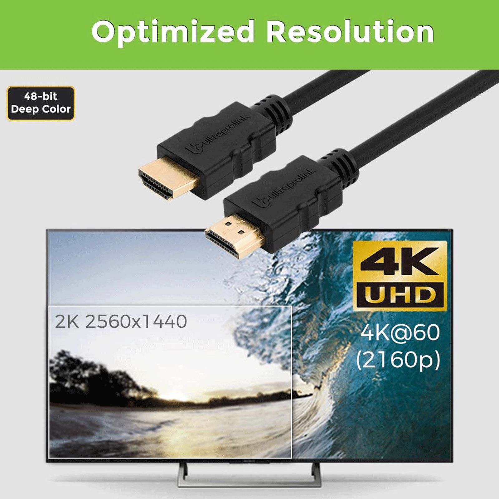 ultraprolink Pro-Connect HDMI 2 to HDMI 2 HDMI Cable (Optimized Resolution, Black) ultraprolink Pro-Connect HDMI 2 to HDMI 2 HDMI Cable (Optimized Resolution, Black)_12