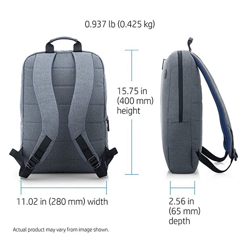 HP Value Synthetic Laptop Backpack for 15.6 Inch Laptop (Weather Resistant, Grey) HP Value Synthetic Laptop Backpack for 15.6 Inch Laptop (Weather Resistant, Grey)_9
