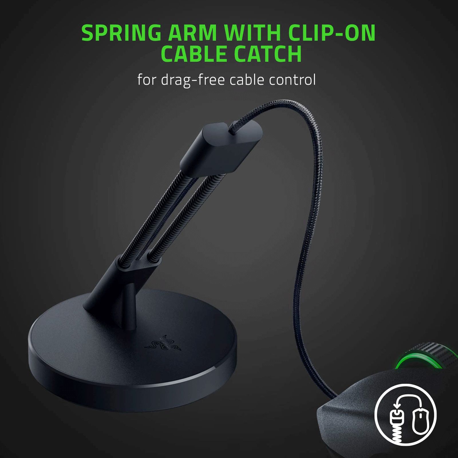 RAZER Bungee V3 Mouse Cable Holder For Desktops and Laptop (Drag-free Cord Control, RC21-01560100-R3M1, Black) RAZER Bungee V3 Mouse Cable Holder For Desktops and Laptop (Drag-free Cord Control, RC21-01560100-R3M1, Black)_5