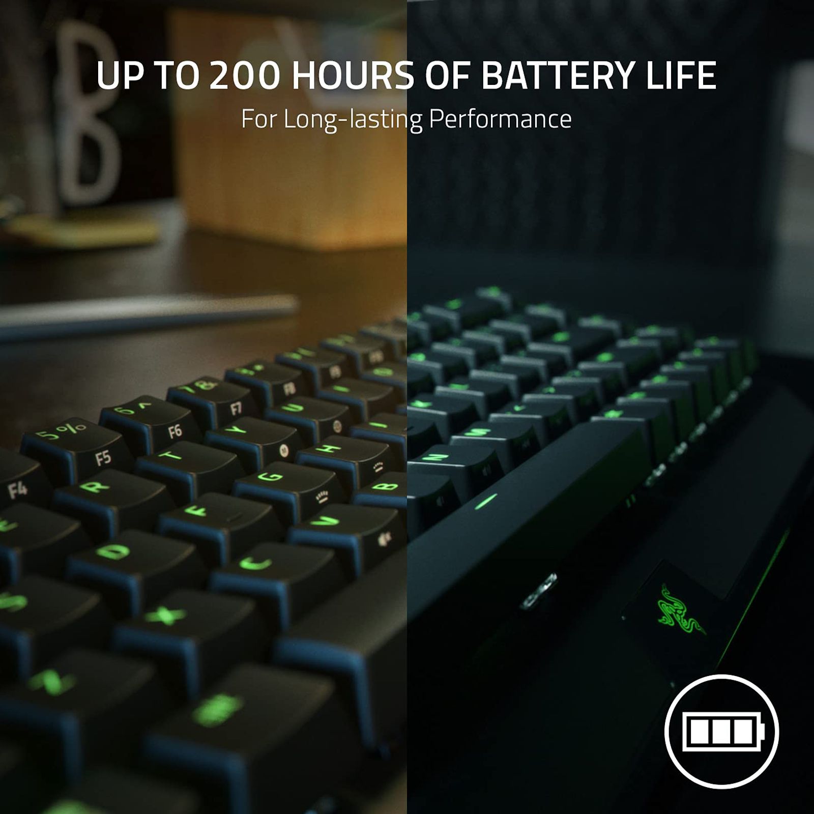 RAZER BlackWidow V3 Mini HyperSpeed Phantom Edition Bluetooth & 2.4GHz Wireless Gaming Keyboard with Multi Device Connectivity (N-Key Rollover, Black) RAZER BlackWidow V3 Mini HyperSpeed Phantom Edition Bluetooth & 2.4GHz Wireless Gaming Keyboard with Multi Device Connectivity (N-Key Rollover, Black)_6