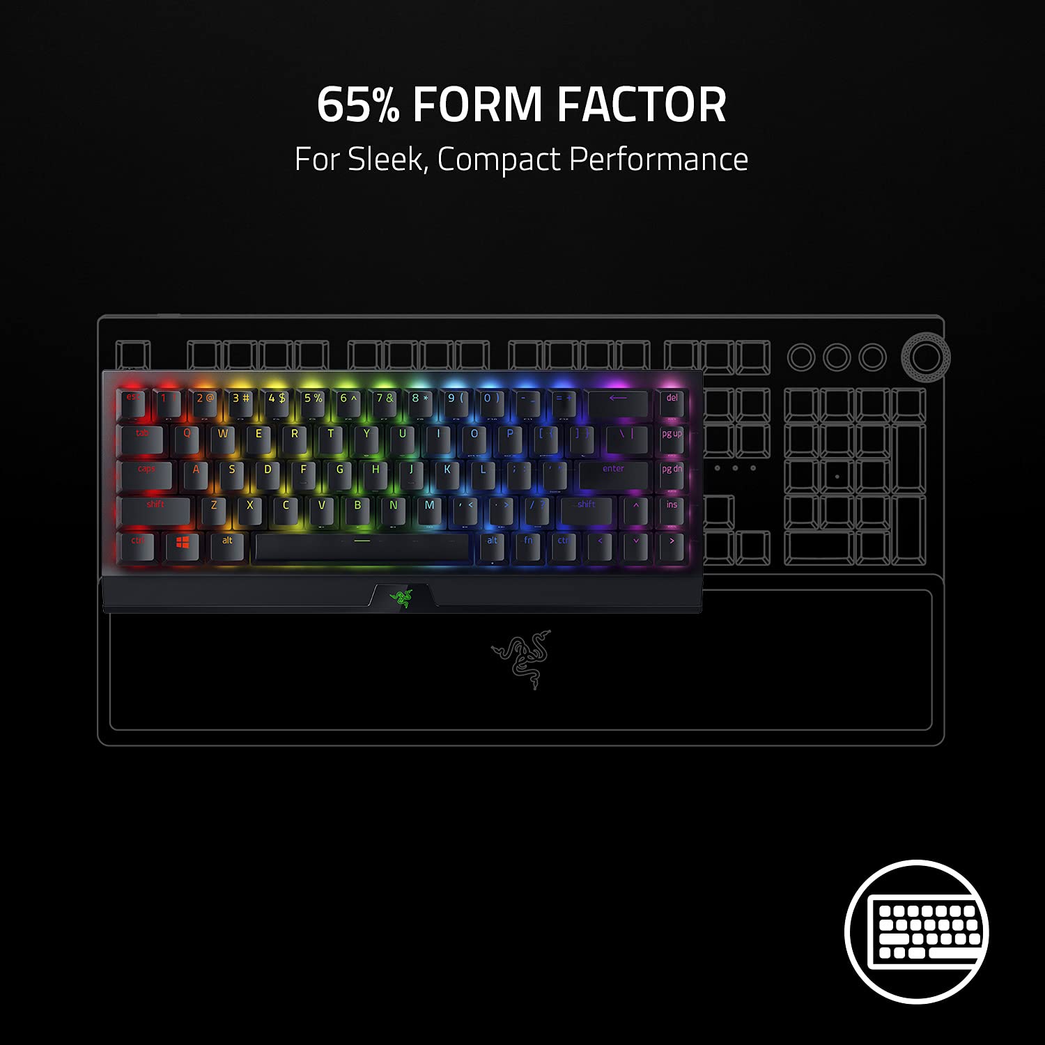 RAZER BlackWidow V3 Mini HyperSpeed Phantom Edition Bluetooth & 2.4GHz Wireless Gaming Keyboard with Multi Device Connectivity (N-Key Rollover, Black) RAZER BlackWidow V3 Mini HyperSpeed Phantom Edition Bluetooth & 2.4GHz Wireless Gaming Keyboard with Multi Device Connectivity (N-Key Rollover, Black)_8