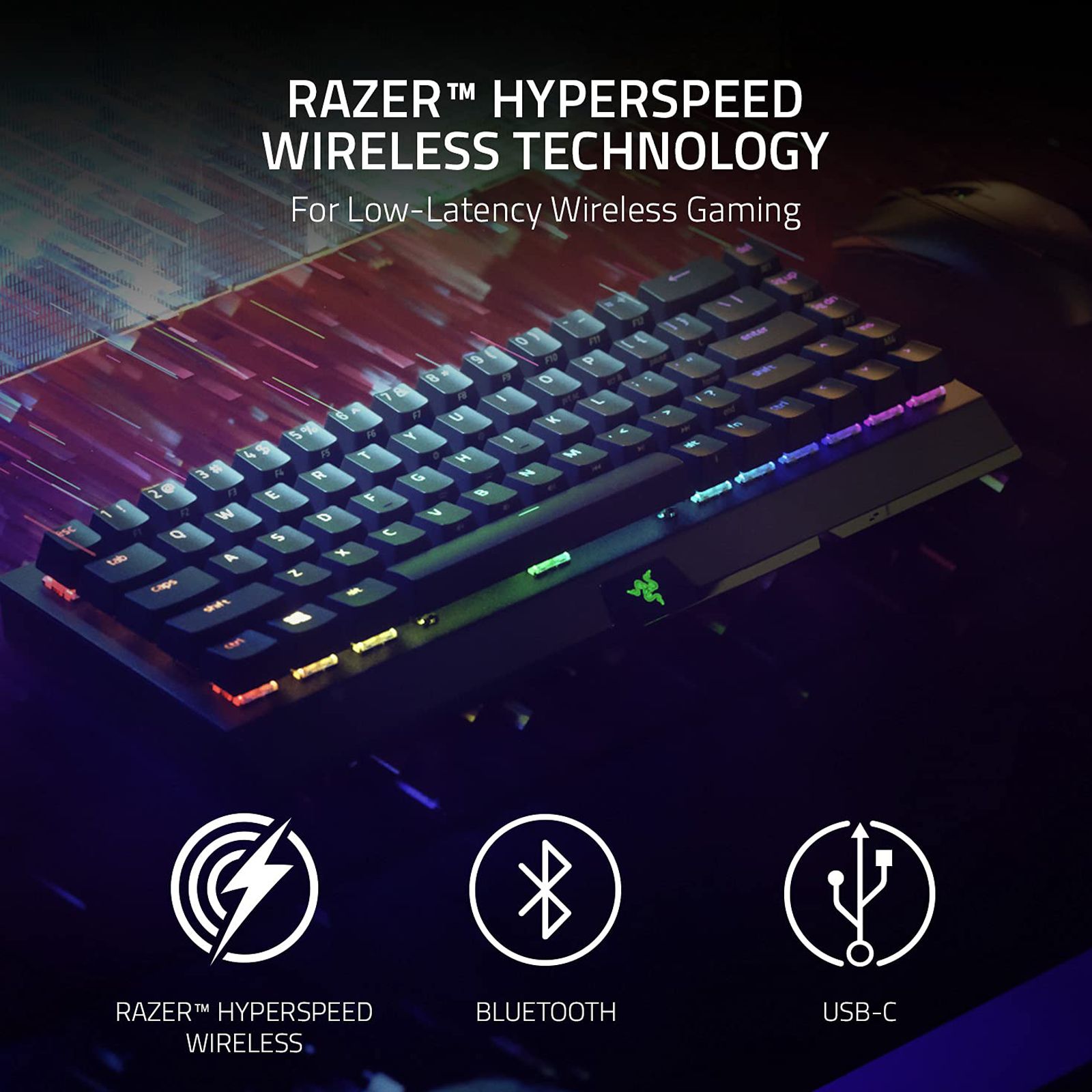 RAZER BlackWidow V3 Mini HyperSpeed Phantom Edition Bluetooth & 2.4GHz Wireless Gaming Keyboard with Multi Device Connectivity (N-Key Rollover, Black) RAZER BlackWidow V3 Mini HyperSpeed Phantom Edition Bluetooth & 2.4GHz Wireless Gaming Keyboard with Multi Device Connectivity (N-Key Rollover, Black)_9