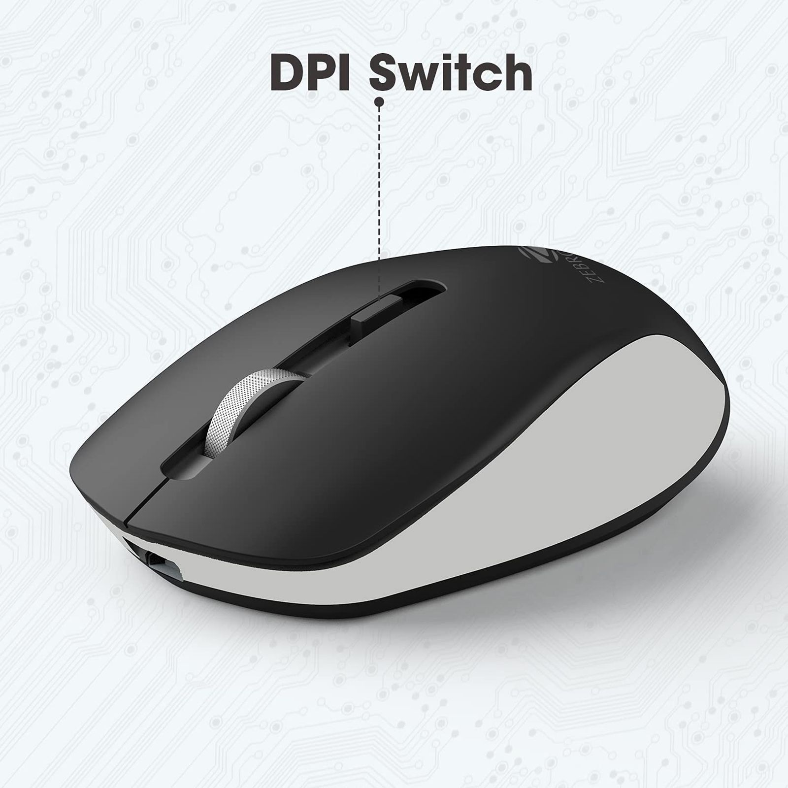 ZEBRONICS Zeb-Jaguar Wireless Optical Mouse (1600 DPI Adjustable, Plug & Play, Black/Grey) ZEBRONICS Zeb-Jaguar Wireless Optical Mouse (1600 DPI Adjustable, Plug & Play, Black/Grey)_5