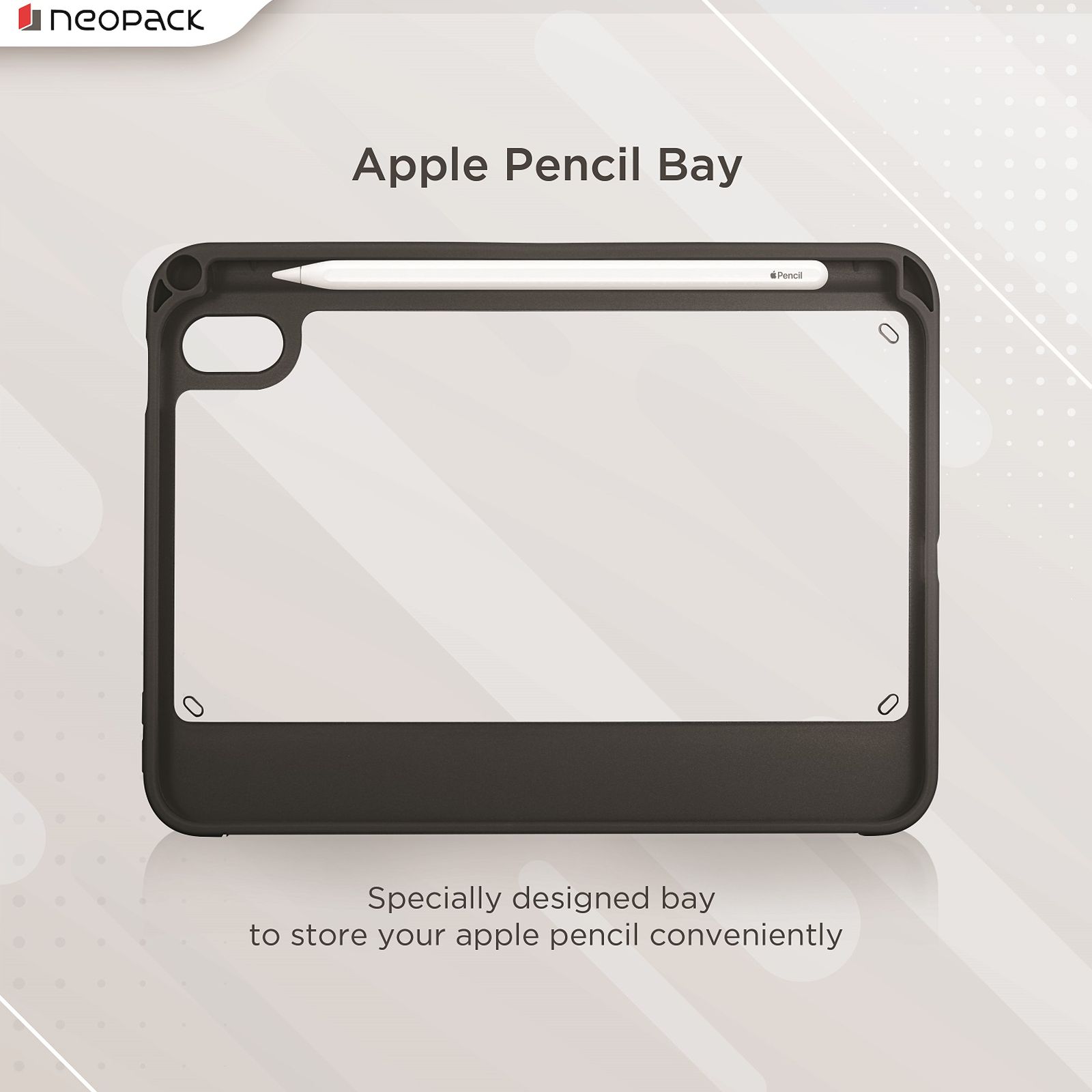 Neopack Delta TPU Flip Cover for Apple iPad (All Gen) (With Pencil Holder, Black)_11