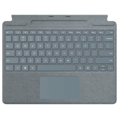 Microsoft Surface Pro Wi-Fi Signature Keyboard for Surface Pro 8 & Pro X with Touchpad (Built-in Storage Tray, Ice Blue)