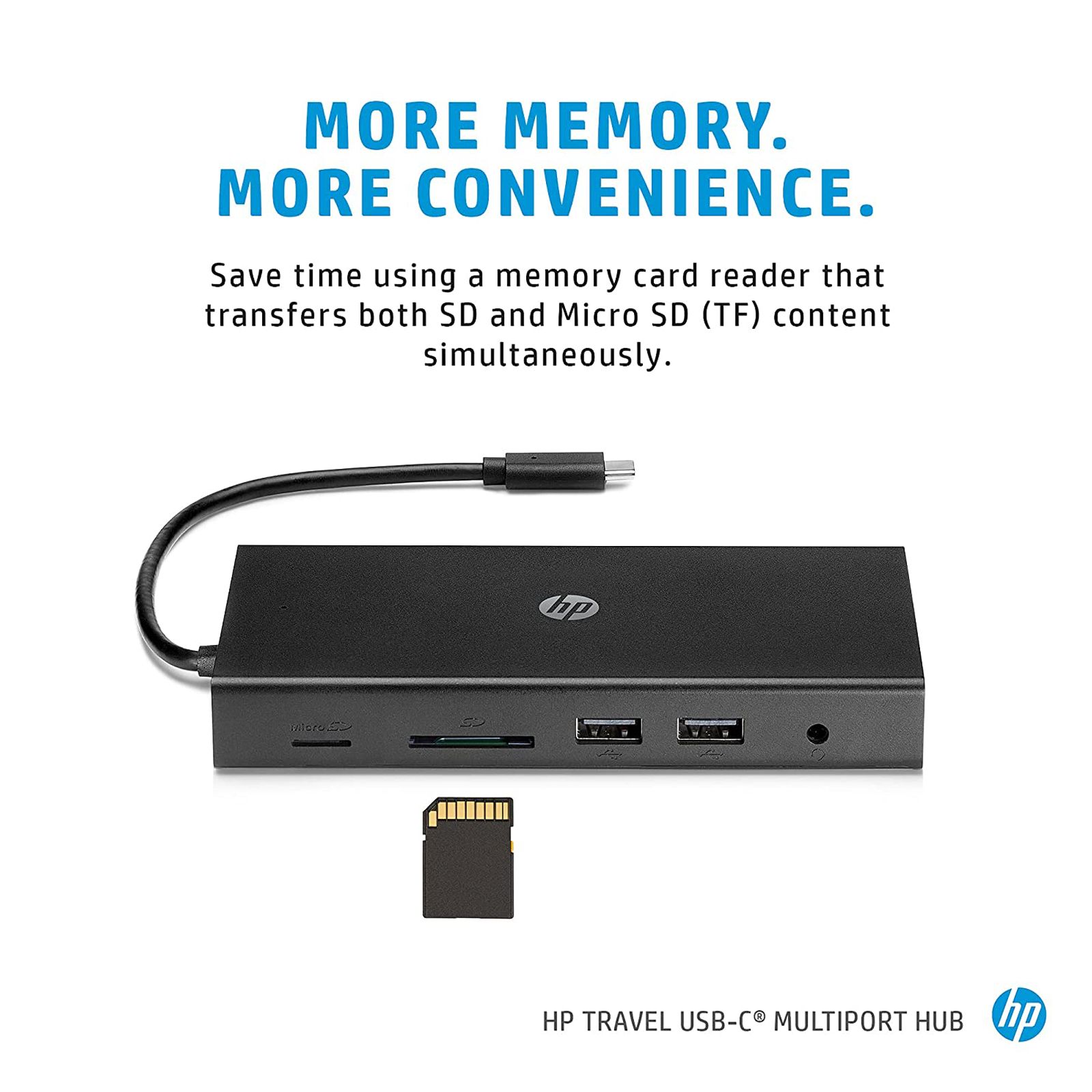 HP Travel USB 3.2 Type C to USB 2.0 Type A, VGA Port, LAN Port, SD Card Slot, MicroSD Card Slot, 3.5mm Stereo, HDMI Type A, USB 3.2 Type C Multi-Port Hub (Pass-Through Charging, Black) HP Travel USB 3.2 Type C to USB 2.0 Type A, VGA Port, LAN Port, SD Card Slot, MicroSD Card Slot, 3.5mm Stereo, HDMI Type A, USB 3.2 Type C Multi-Port Hub (Pass-Through Charging, Black)_4