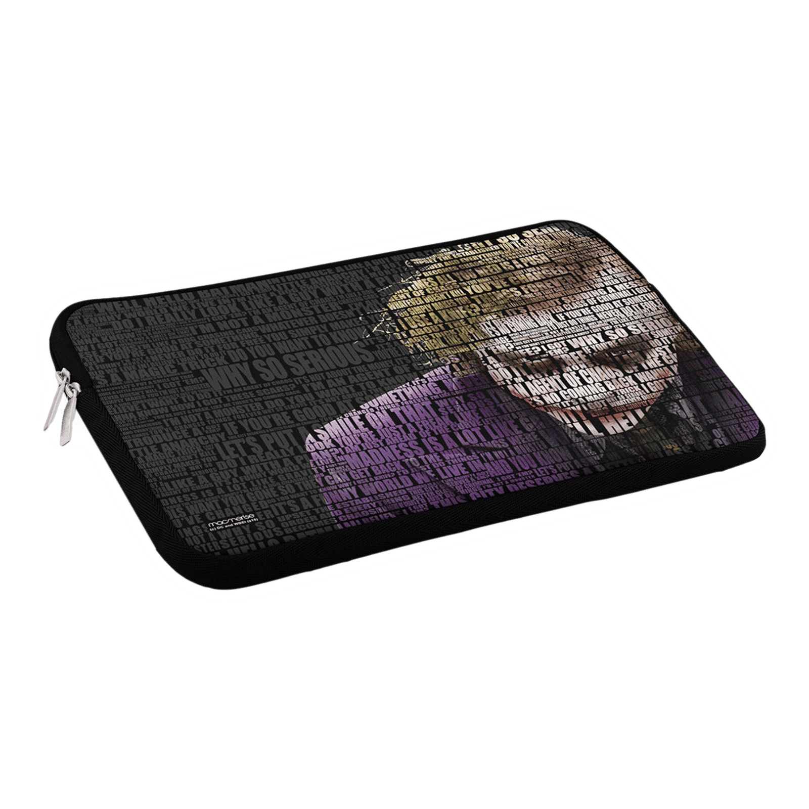 macmerise Joker Quotes Neoprene Laptop Sleeve for 13 Inch Laptop (Water Resistant, Multi Color)_1