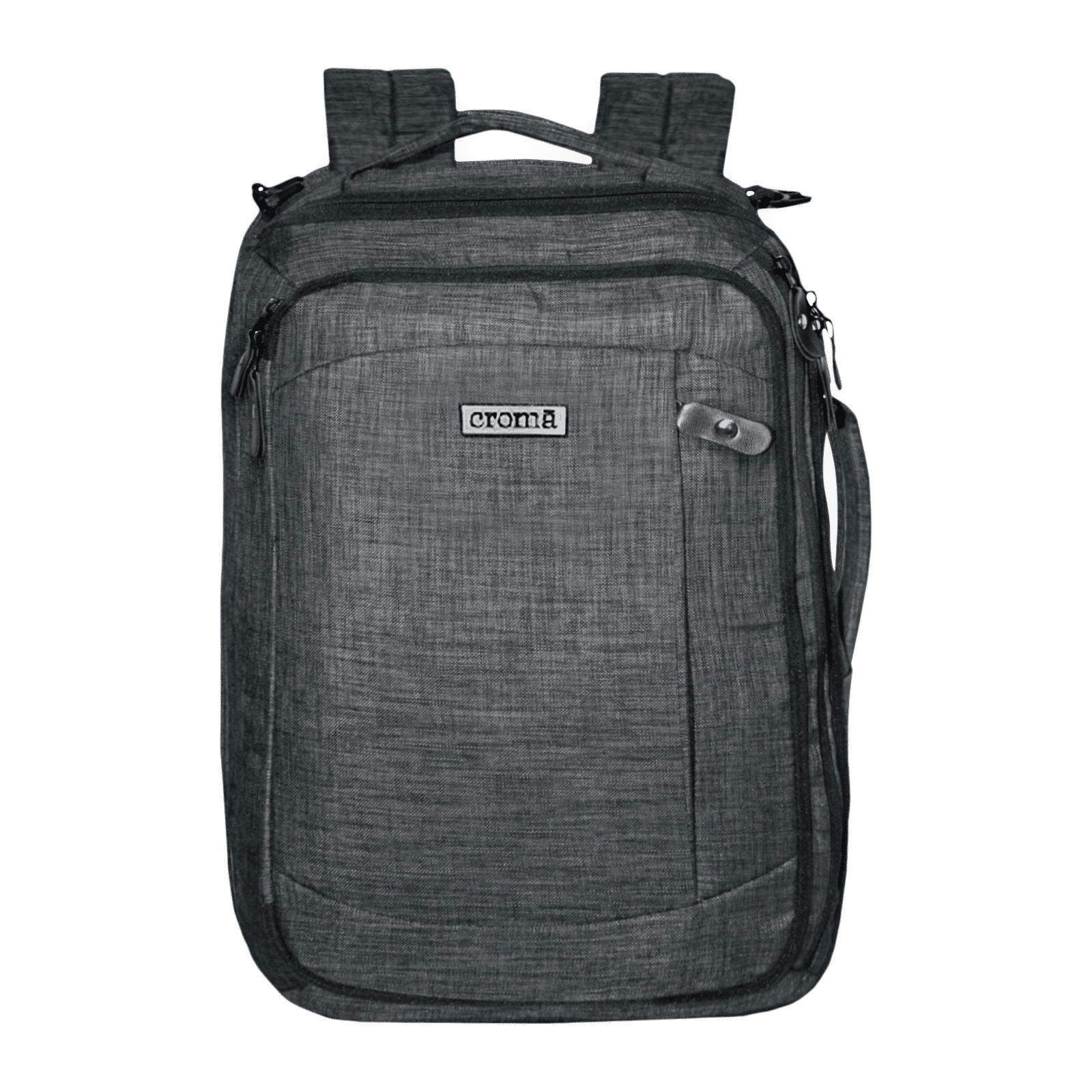 Croma Vintage Polyester Laptop Backpack for 15.6 Inch Laptop (30 L, 2-in-1 Briefcase, Black/Grey)_1