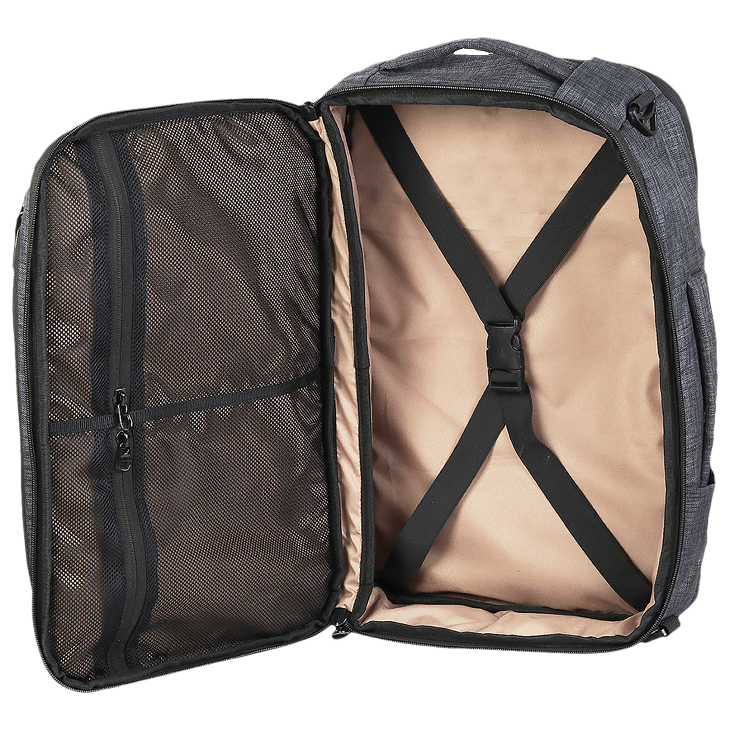 Croma Vintage Polyester Laptop Backpack for 15.6 Inch Laptop (30 L, 2-in-1 Briefcase, Black/Grey)_5