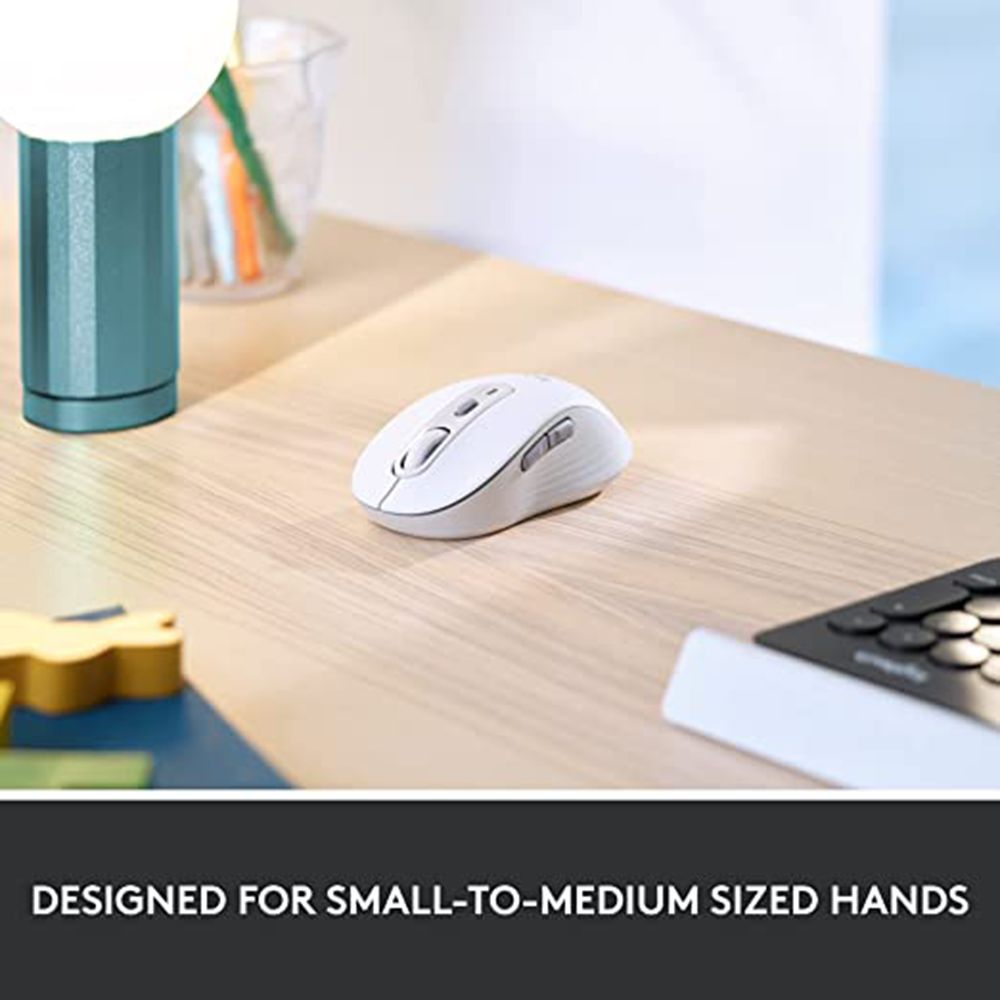 logitech Signature M650 Wireless Optical Performance Mouse with Customizable Buttons (4000 DPI Adjustable, Multi Device Connectivity, Off White)_9