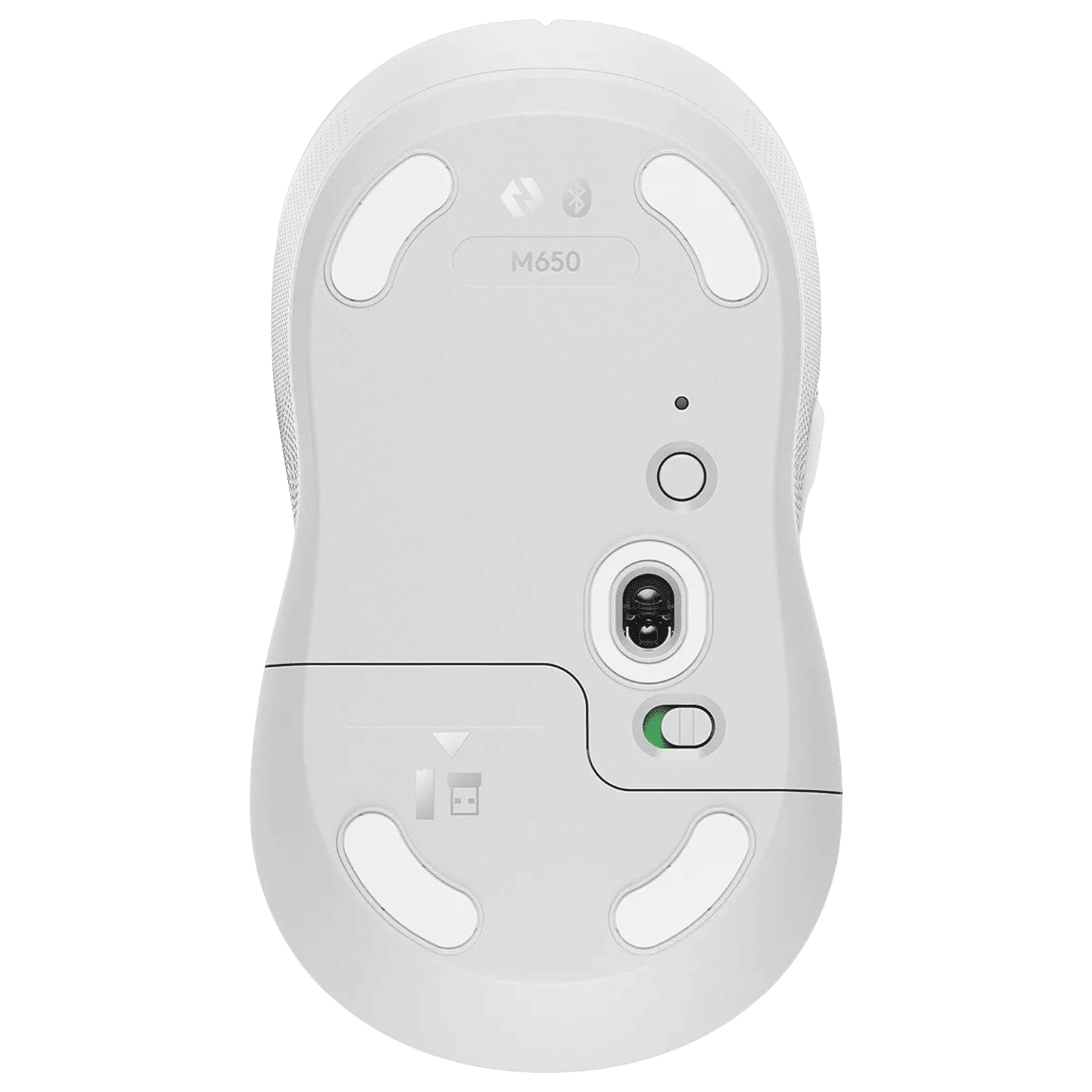 logitech Signature M650 Wireless Optical Performance Mouse with Customizable Buttons (4000 DPI Adjustable, Multi Device Connectivity, Off White)_7