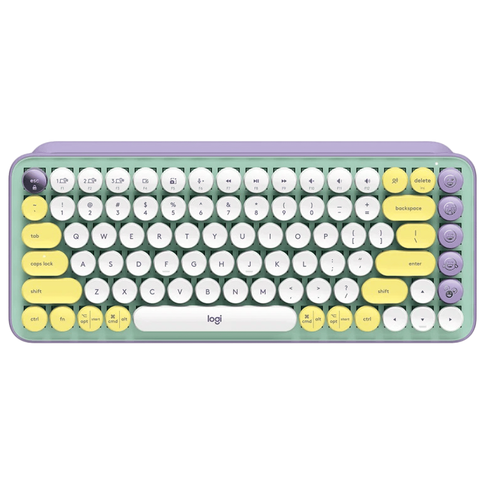 logitech POP Keys Bluetooth 5.1 Wireless Keyboard with Multi Device Connectivity (50 Million Keystrokes, Daydream)_1