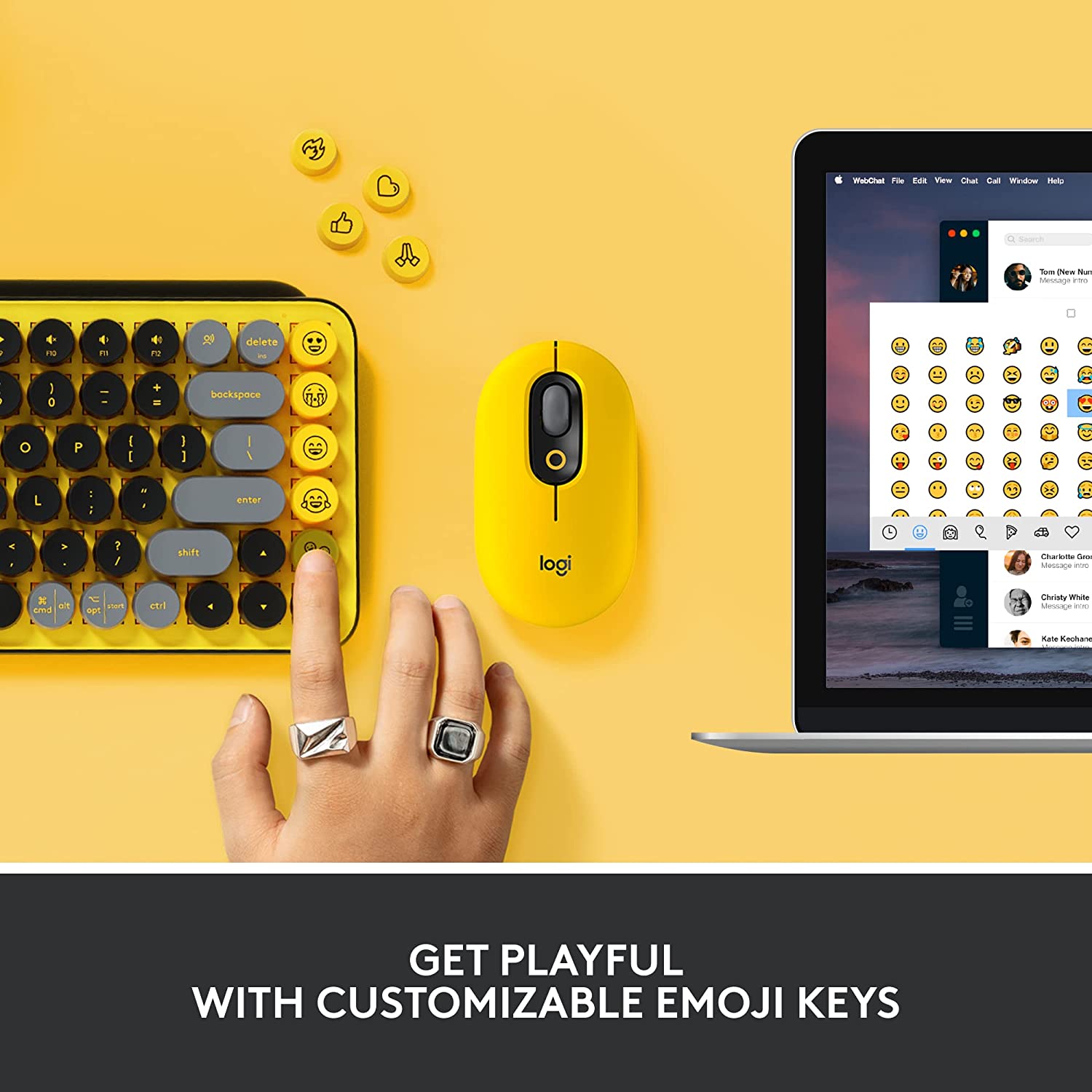 logitech POP Keys Bluetooth 5.1 Wireless Keyboard with Multi Device Connectivity (50 Million Keystrokes, Blast)_10