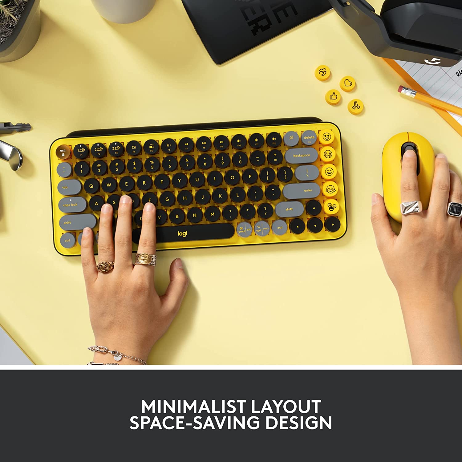 logitech POP Keys Bluetooth 5.1 Wireless Keyboard with Multi Device Connectivity (50 Million Keystrokes, Blast)_14