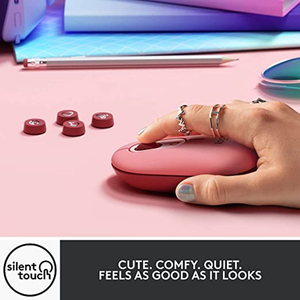 logitech POP Wireless Optical Performance Mouse with Silent Click Buttons (4000 DPI Adjustable, Multi Device Connectivity, Heartbreaker)_11