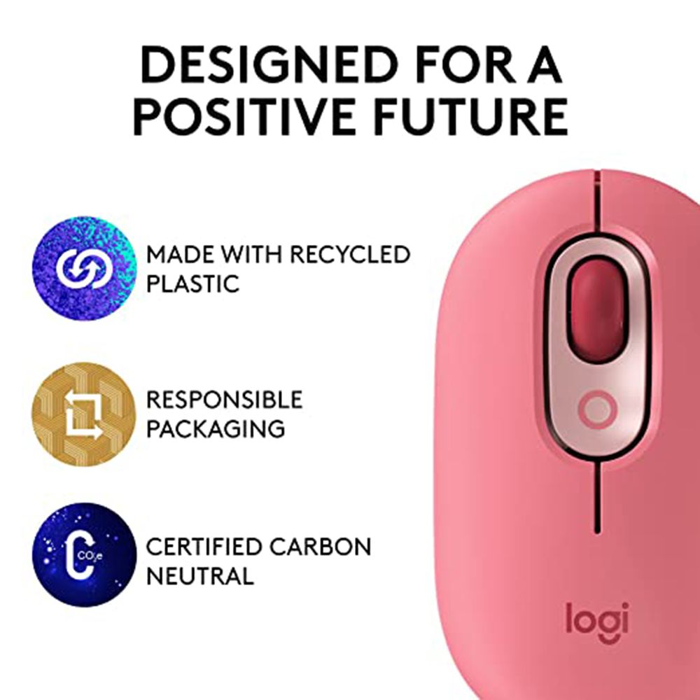 logitech POP Wireless Optical Performance Mouse with Silent Click Buttons (4000 DPI Adjustable, Multi Device Connectivity, Heartbreaker)_12