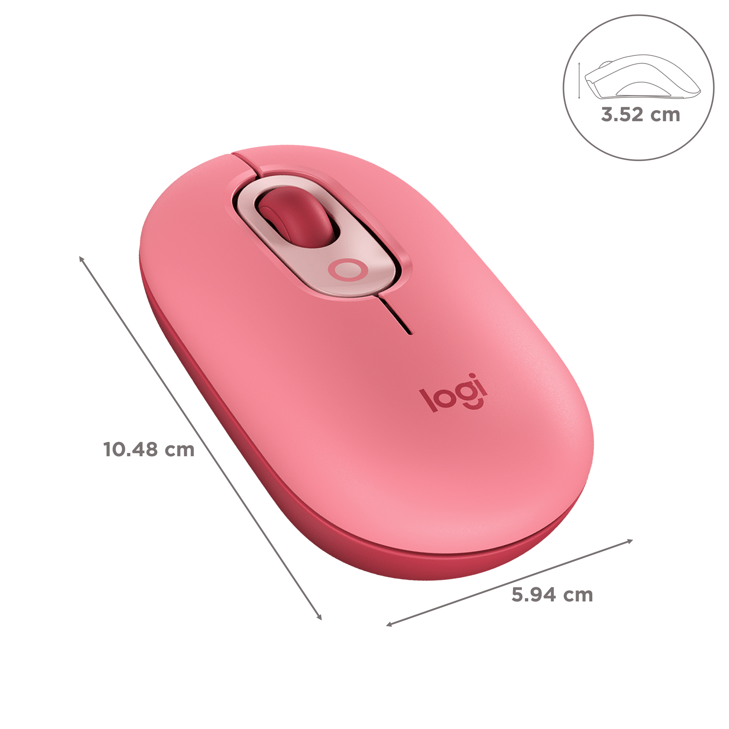logitech POP Wireless Optical Performance Mouse with Silent Click Buttons (4000 DPI Adjustable, Multi Device Connectivity, Heartbreaker)_3
