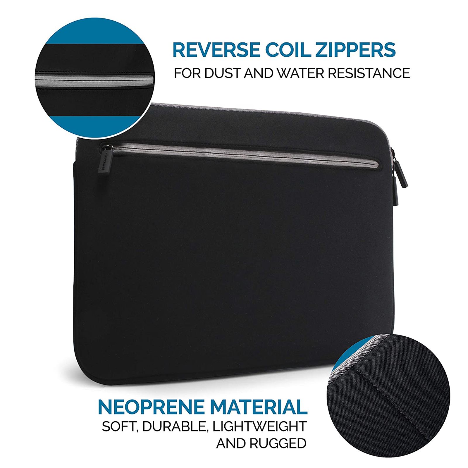 AMKETTE Neo Case MP 450 Neoprene Laptop Sleeve for 14 Inch Laptop (Water Resistant, Black/Grey) AMKETTE Neo Case MP 450 Neoprene Laptop Sleeve for 14 Inch Laptop (Water Resistant, Black/Grey)_6